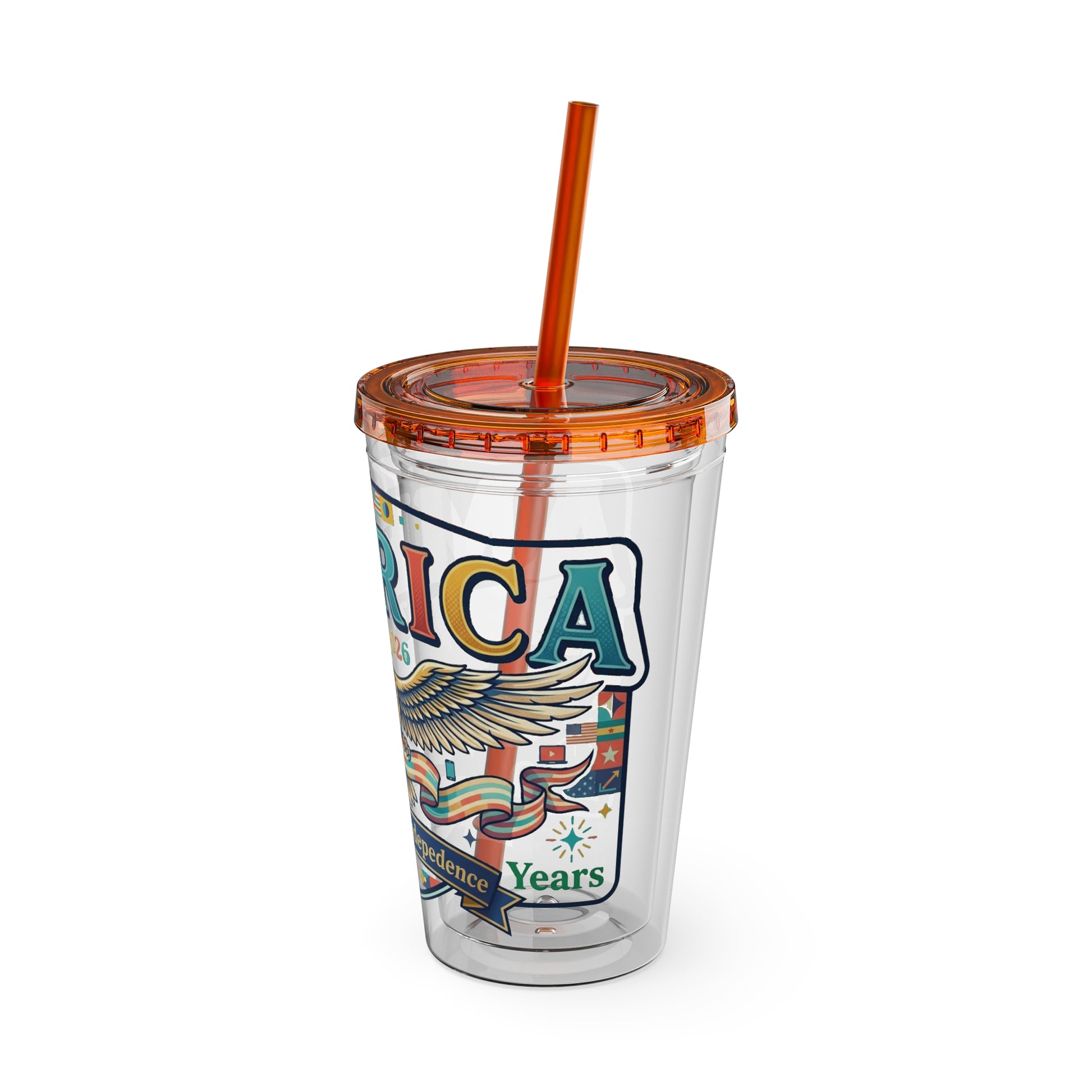 America 250 Years Eagle Tumbler with Straw |  USA 250th ANNIVERSARY Commemorative Drink Cup - Trending Novelties & Gifts