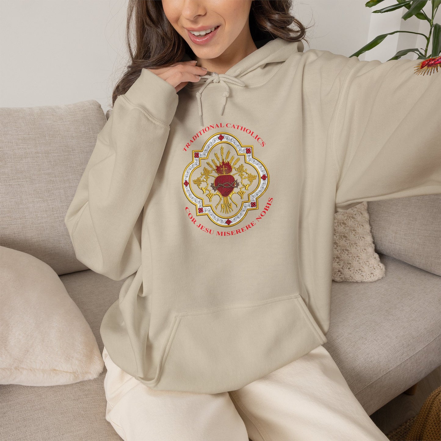 Sacred Heart Rose Hoodie — Spiritual Heart Graphic Sweatshirt (CT)