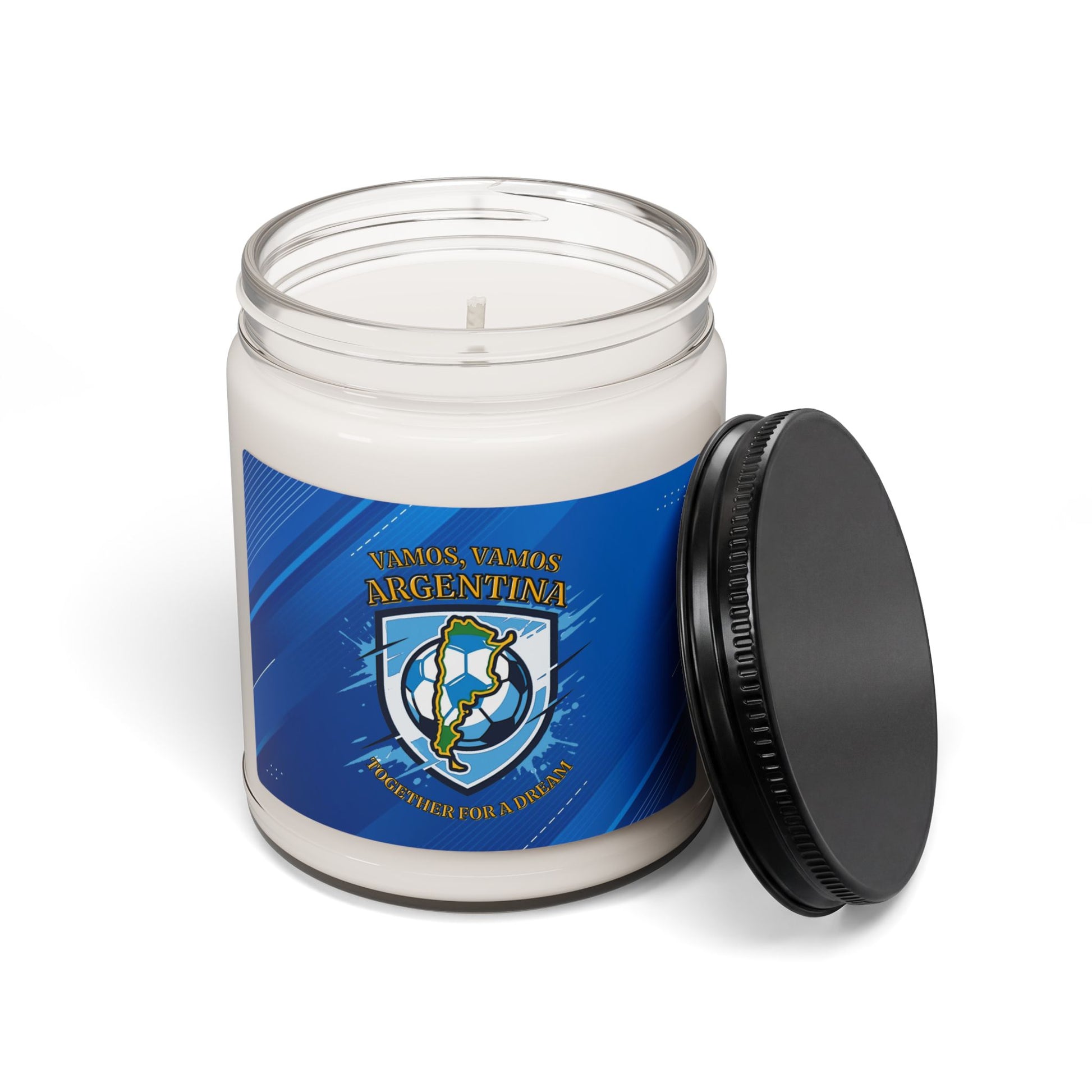 Argentina Soccer Crest Scented Candle — 9oz Blue Themed Argentina Soccer Candle - Trending Novelties & Gifts