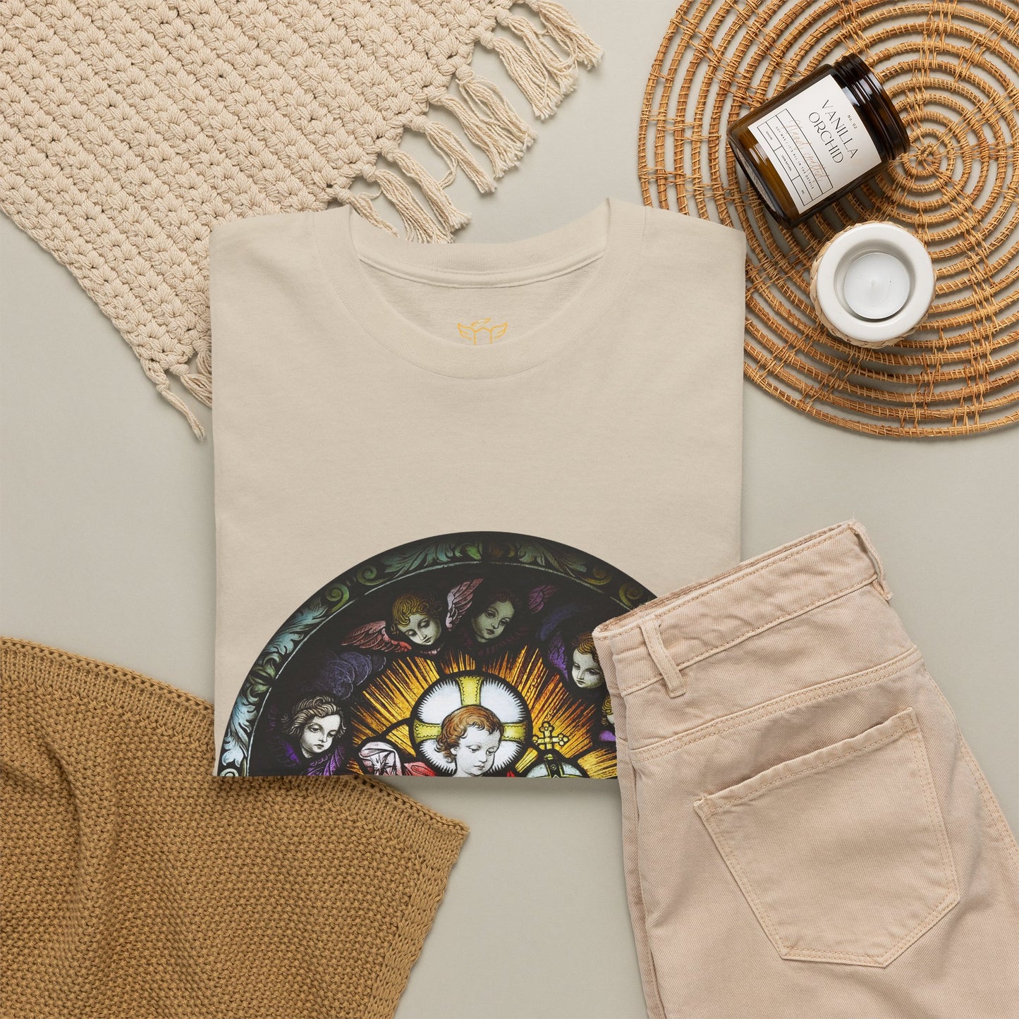 Baby Jesus Tee — Christian Stained Glass Graphic T‑Shirt (CT)