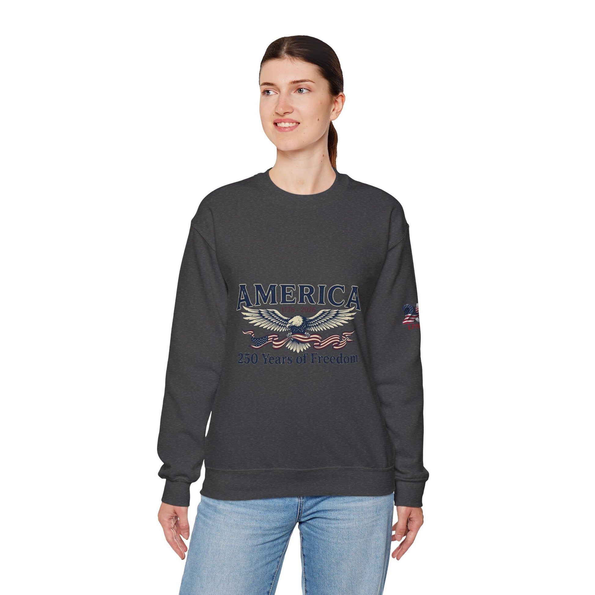 USA 250th Anniversary Crewneck Sweatshirt | America's 250 Years of Freedom Sweatshirt - Trending Novelties & Gifts