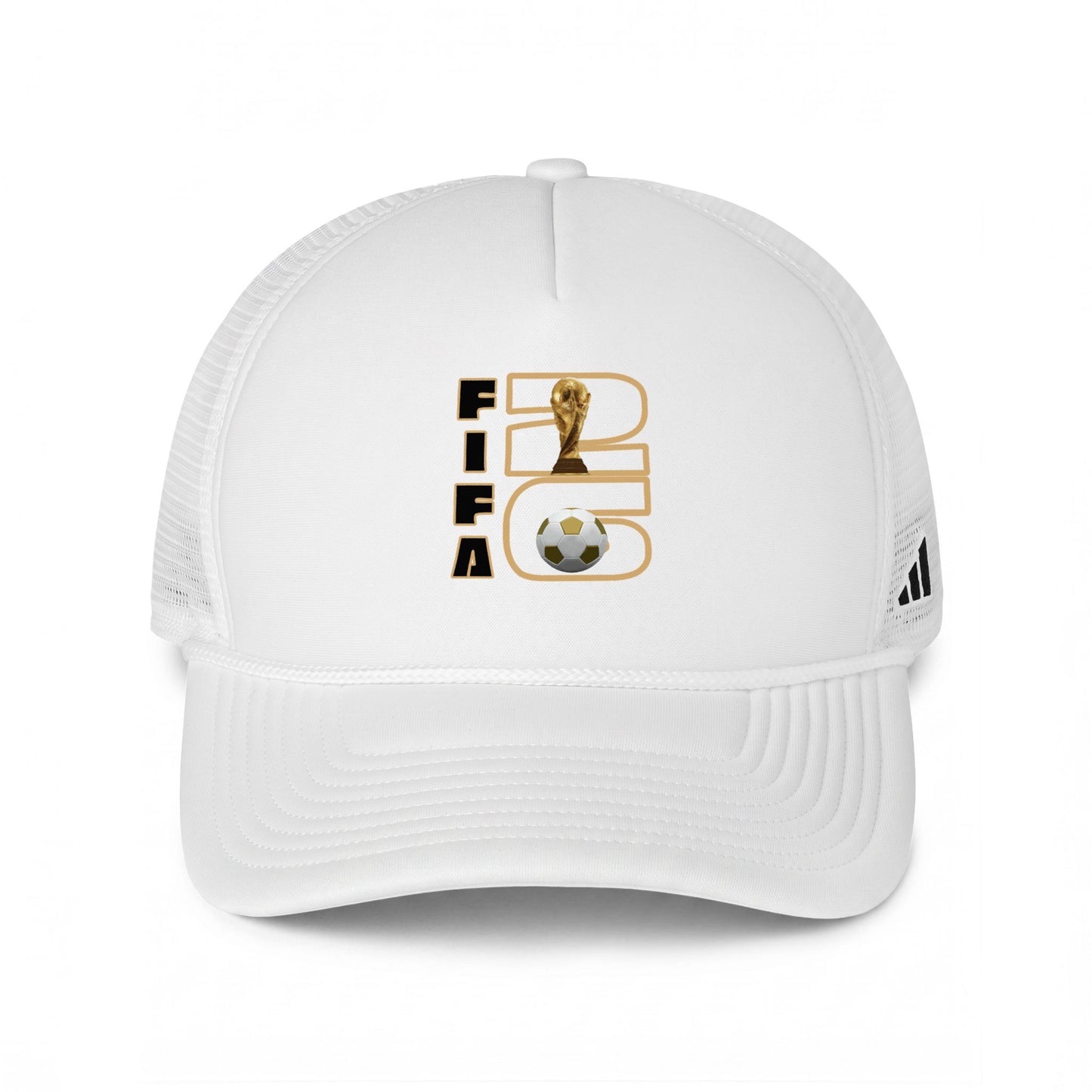 FIFA '26 Adidas Trucker Cap – Gold Trophy & Soccer Ball Mesh Cap