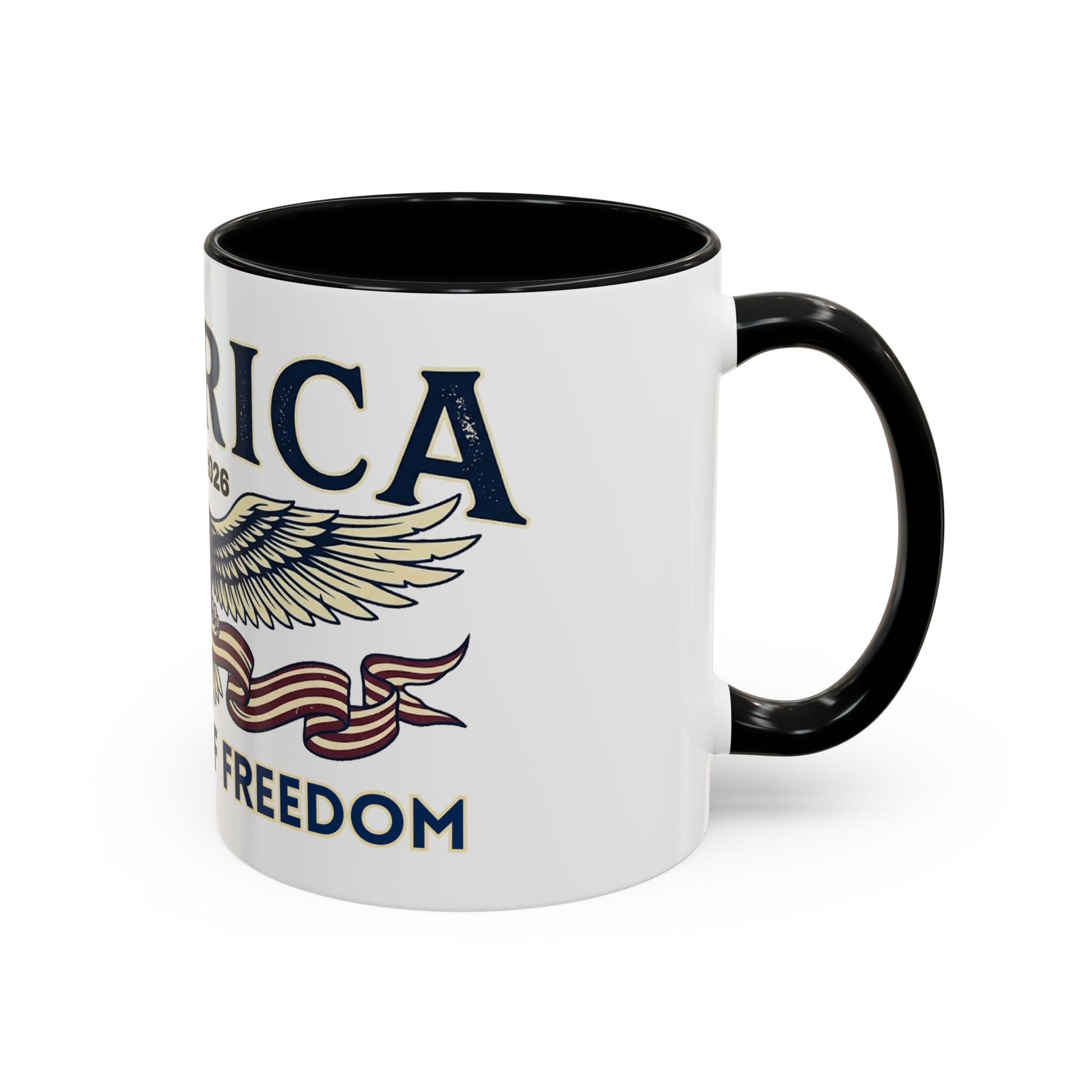 USA 250th ANNIVERSARY Accent Mug  | America  Eagle Coffee Mug — 250 Years of Freedom Accent Mug (11/15oz) - Trending Novelties & Gifts