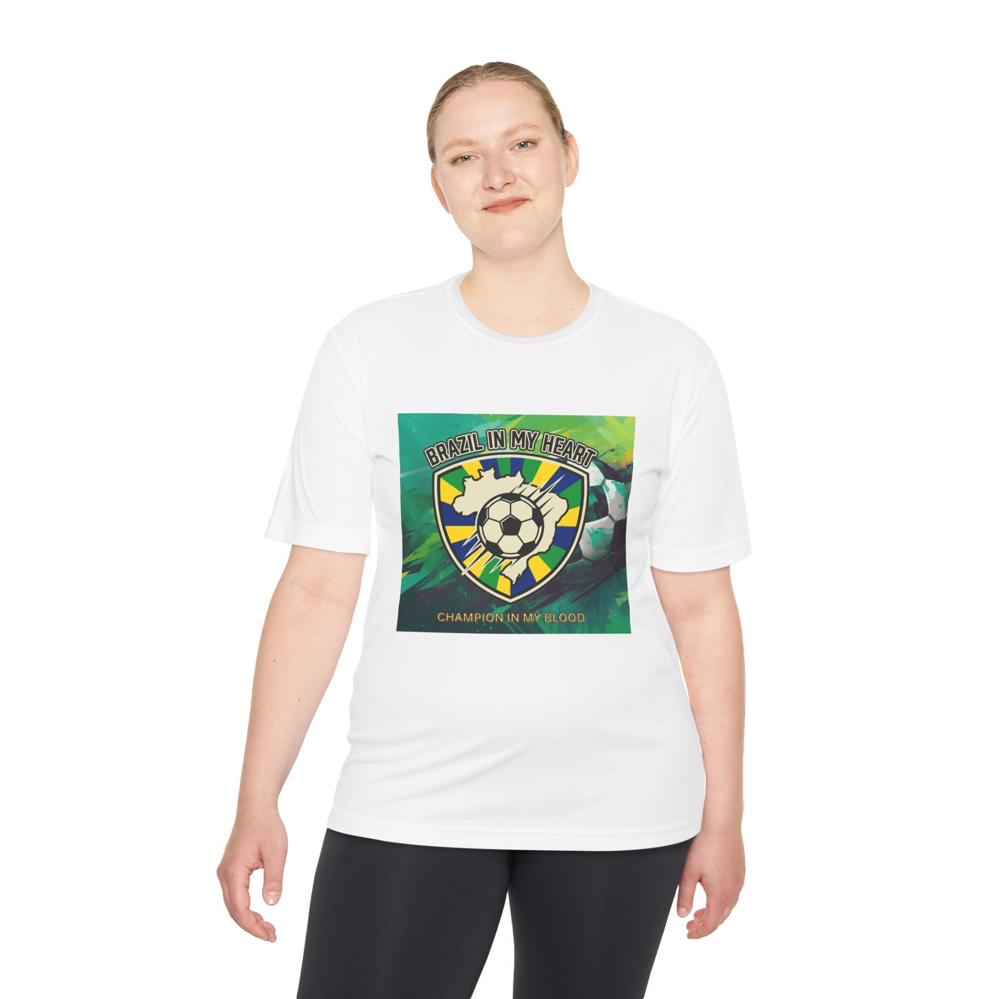 Brazil In My Heart Soccer Tee — Champion In My Blood Moisture-Wicking Shirt - Trending Novelties & Gifts