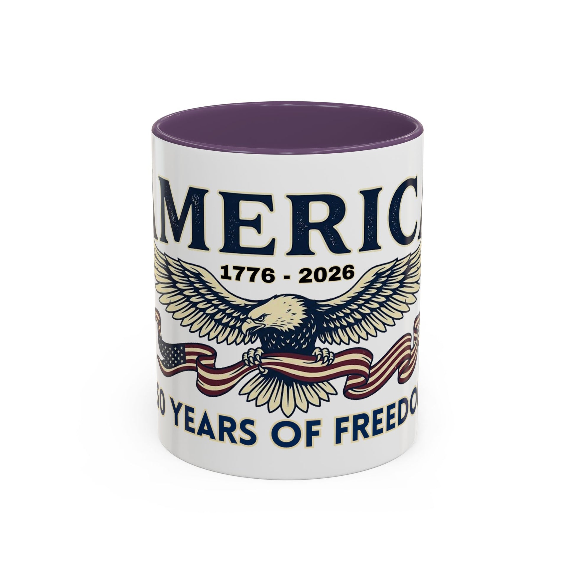 USA 250th ANNIVERSARY Accent Mug  | America  Eagle Coffee Mug — 250 Years of Freedom Accent Mug (11/15oz) - Trending Novelties & Gifts