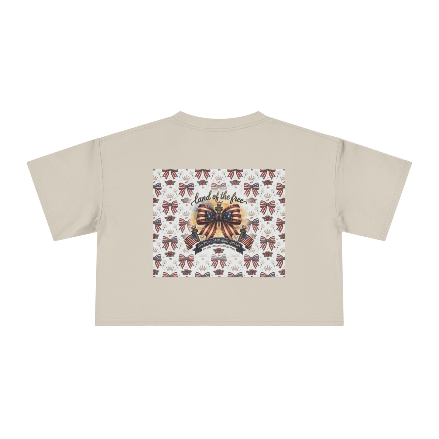 USA 250th ANNIVERSARY Women’s Crop Tee — Patriotic "Land of the Free" Women’s Crop Tee - Trending Novelties & Gifts