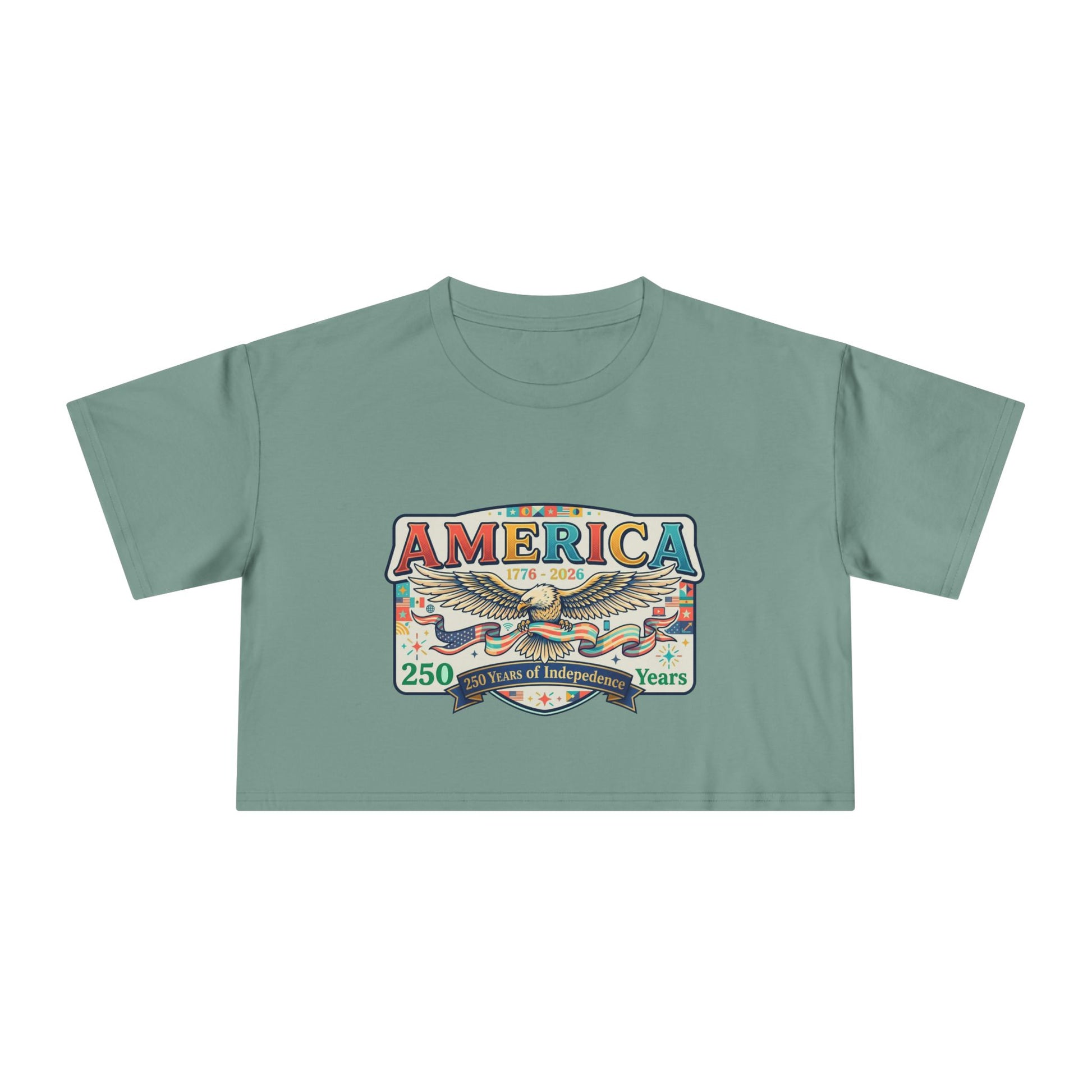 USA 250th ANNIVERSARY America Eagle  Women's Crop Tee | Patriotic 250 Years Independence Women's Crop Tee - Trending Novelties & Gifts