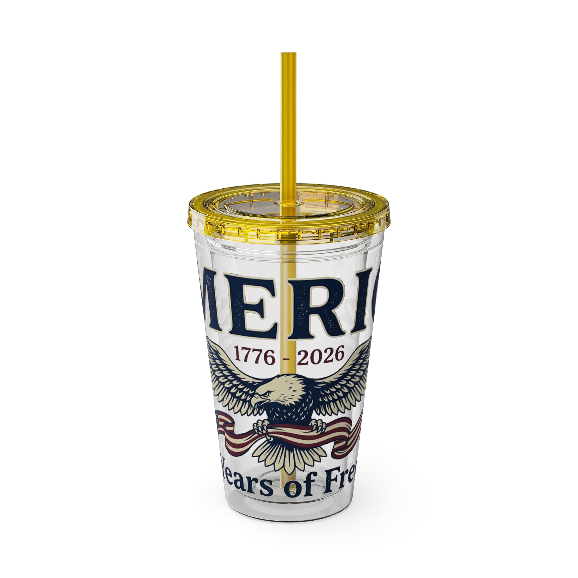 Patriotic 250th Anniversary Eagle Tumbler with Straw — 16oz - Trending Novelties & Gifts