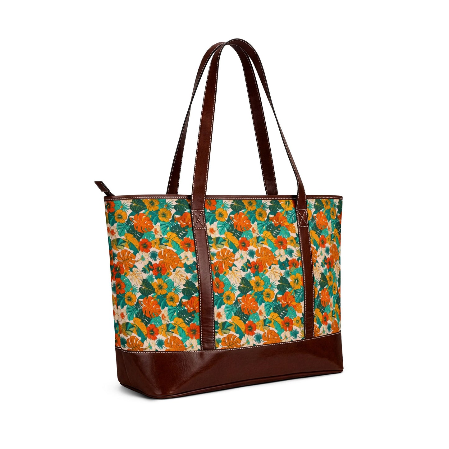 Summer Floral Handbag — Orange & Teal Garden Shoulder Bag - Trending Novelties & Gifts
