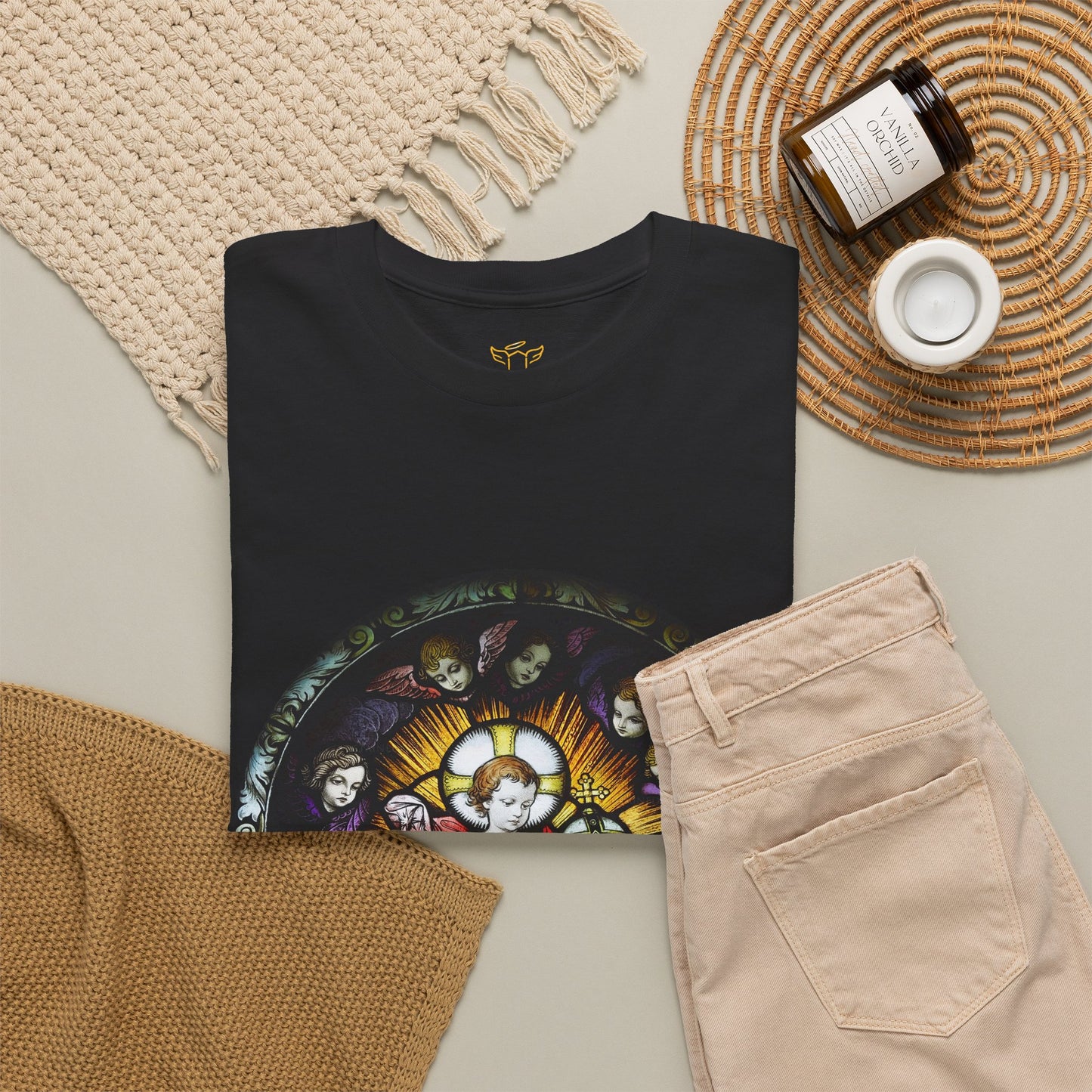 Baby Jesus Tee — Christian Stained Glass Graphic T‑Shirt (CT)