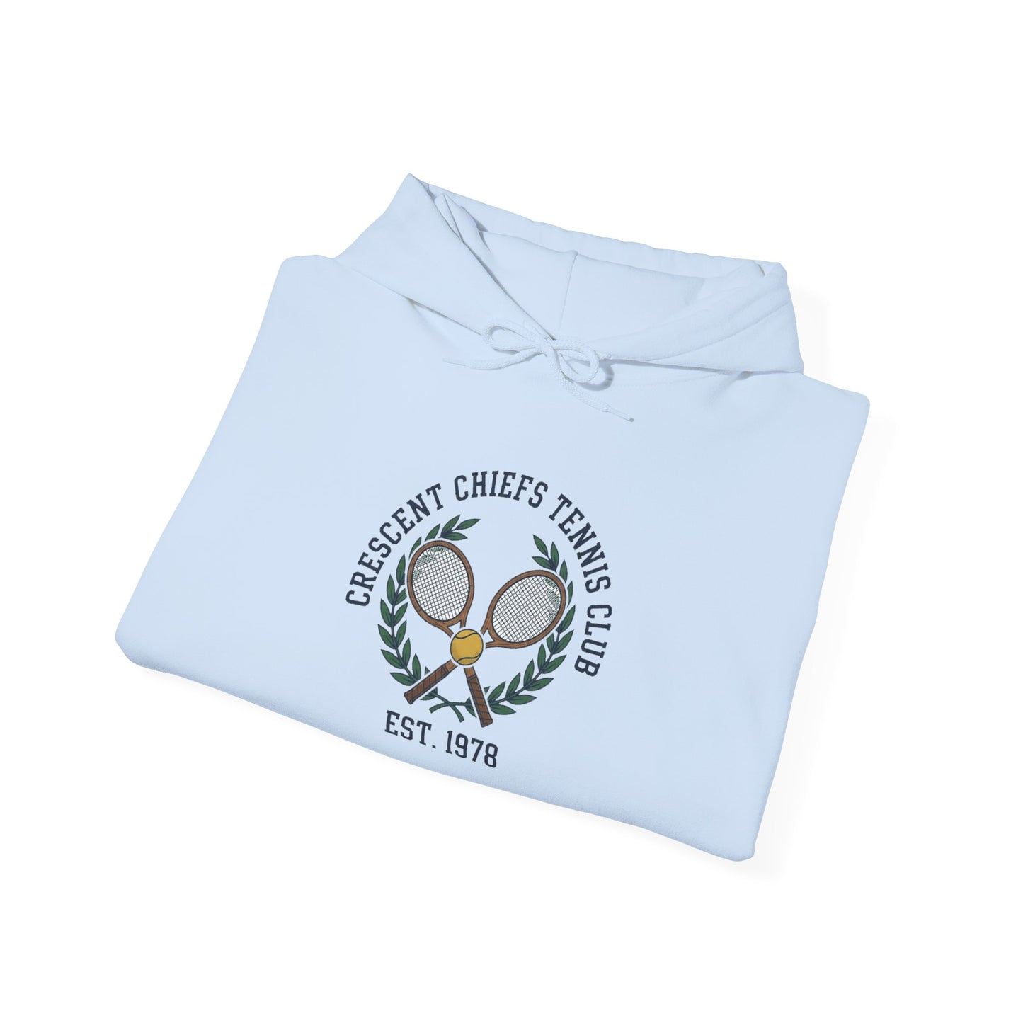 Tennis Club Hoodie — "Crescent Chief's Tennis Club" Retro Athletic Pullover