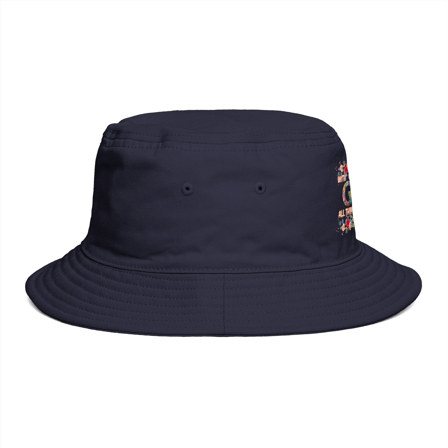 Floral Bucket Hat - With GOD all things are possible. Summer Hat - Trending Novelties & Gifts
