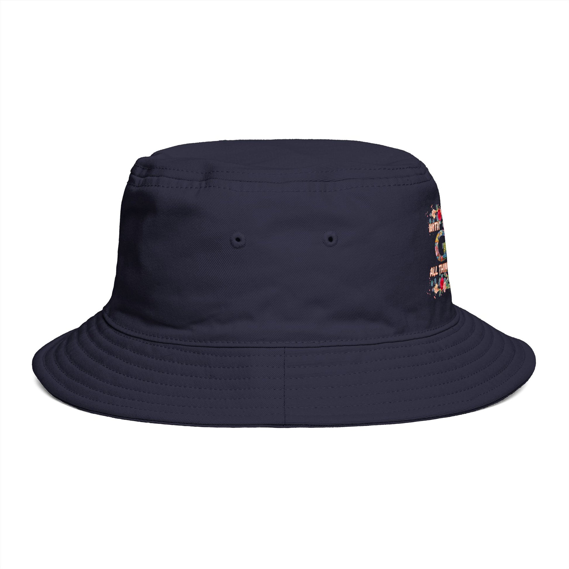 Floral Bucket Hat - With GOD all things are possible. Summer Hat - Trending Novelties & Gifts