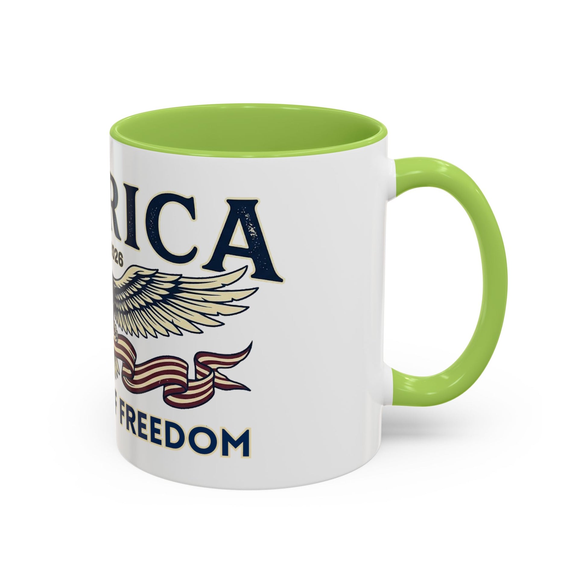 USA 250th ANNIVERSARY Accent Mug  | America  Eagle Coffee Mug — 250 Years of Freedom Accent Mug (11/15oz) - Trending Novelties & Gifts