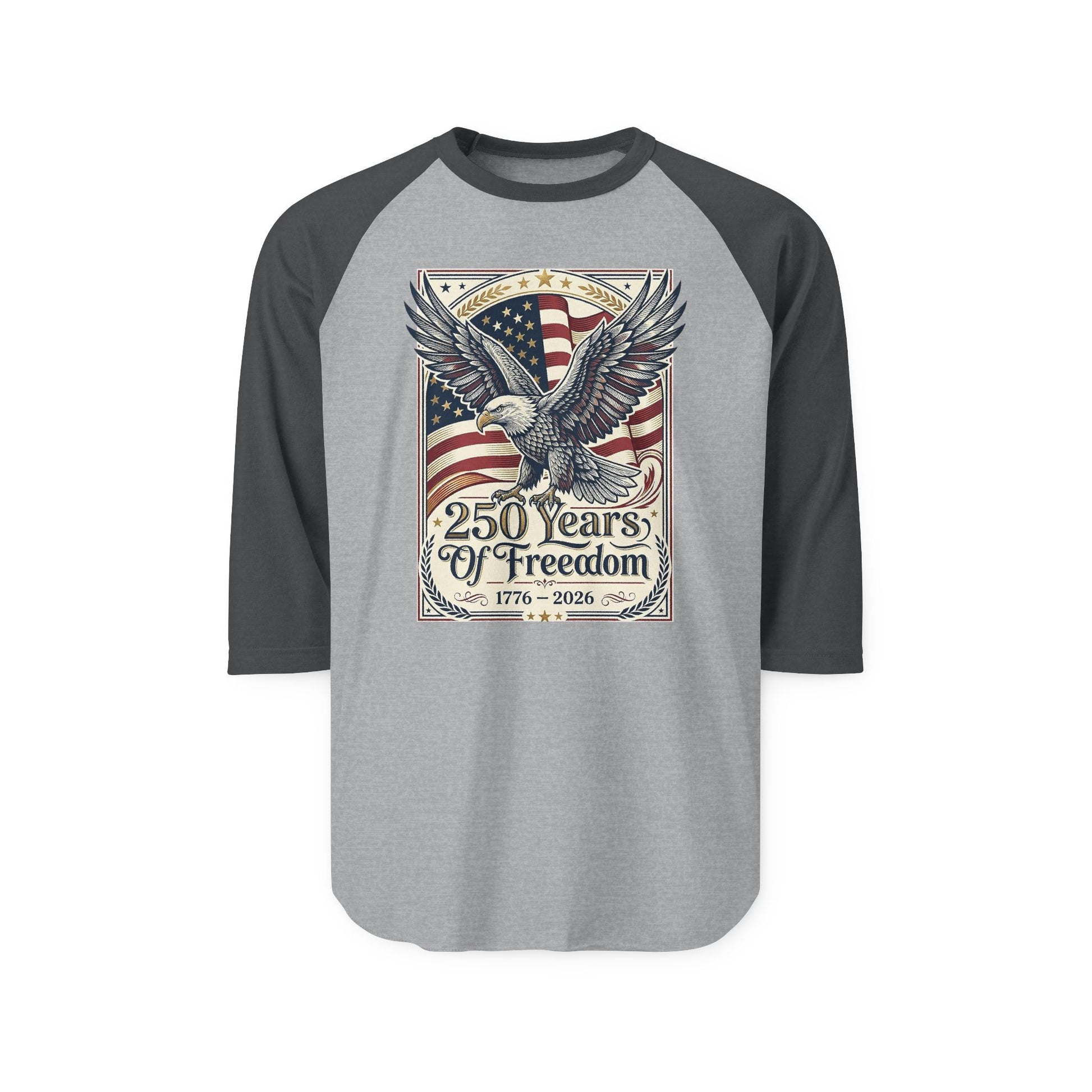 250 Years of Freedom Eagle Raglan Shirt — USA 250th ANNIVERSARY Baseball Tee - Trending Novelties & Gifts