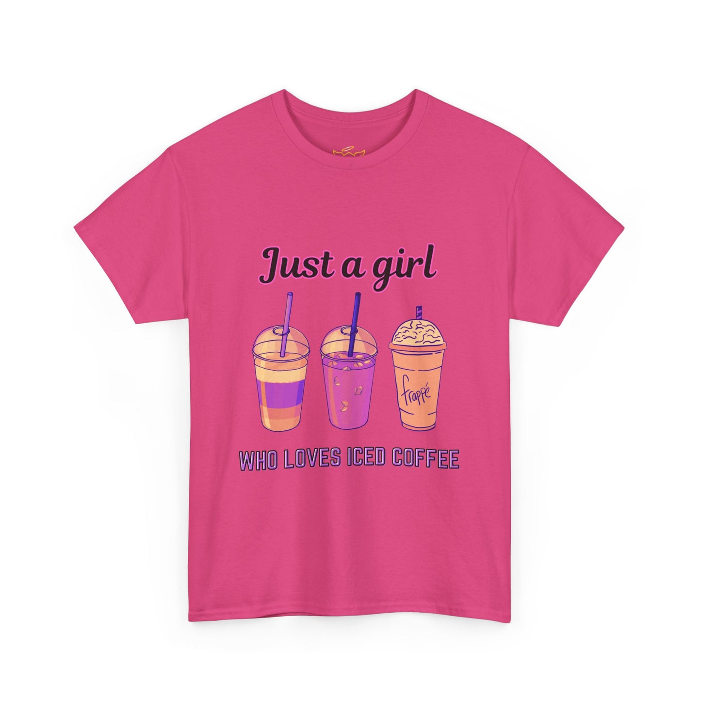 Coffee Lover Cotton Tee - Just a Girl Who Loves Iced Coffee