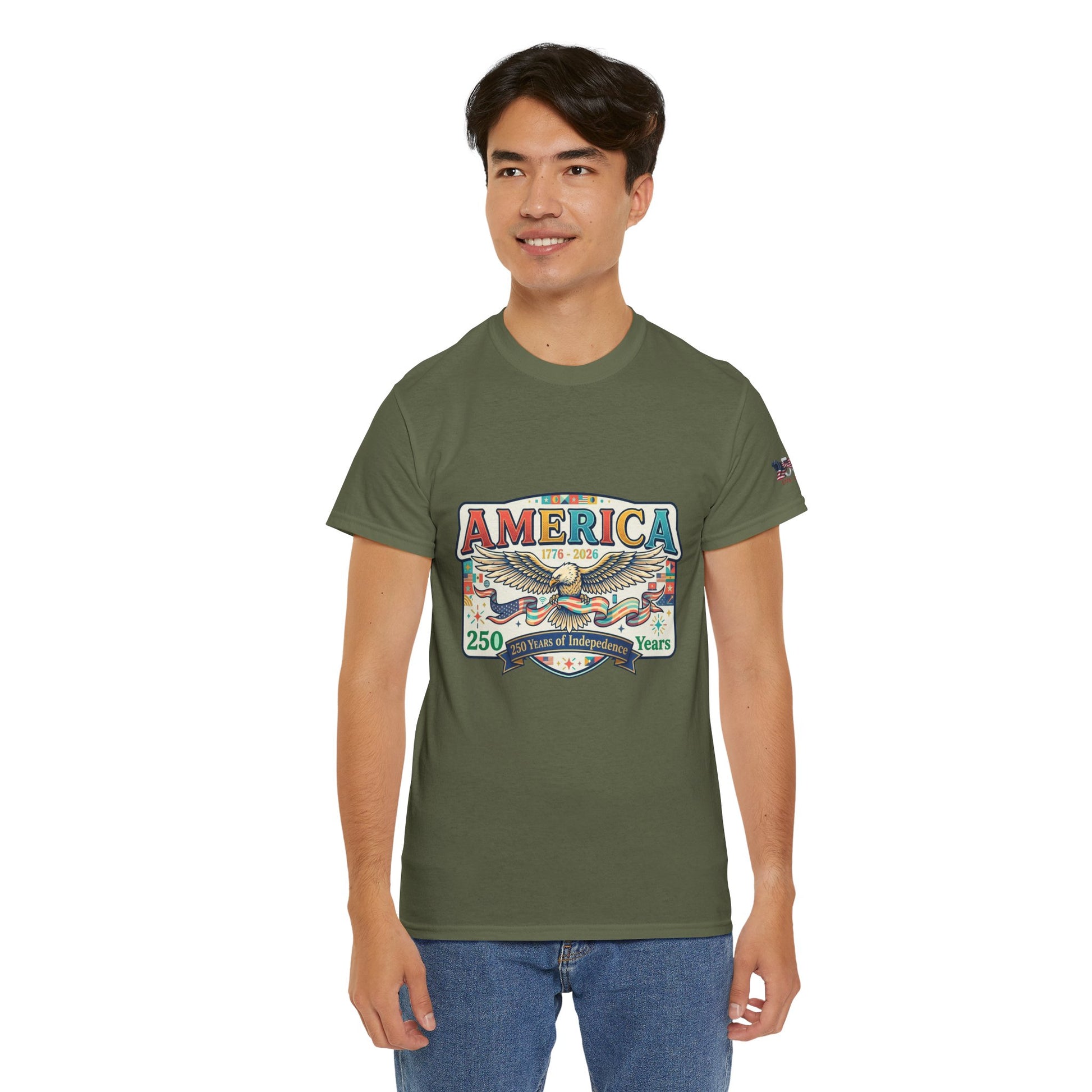 USA 250th ANNIVERSARY Vintage Graphic Tee — 250 Years Patriotic Independence Day Shirt - Trending Novelties & Gifts