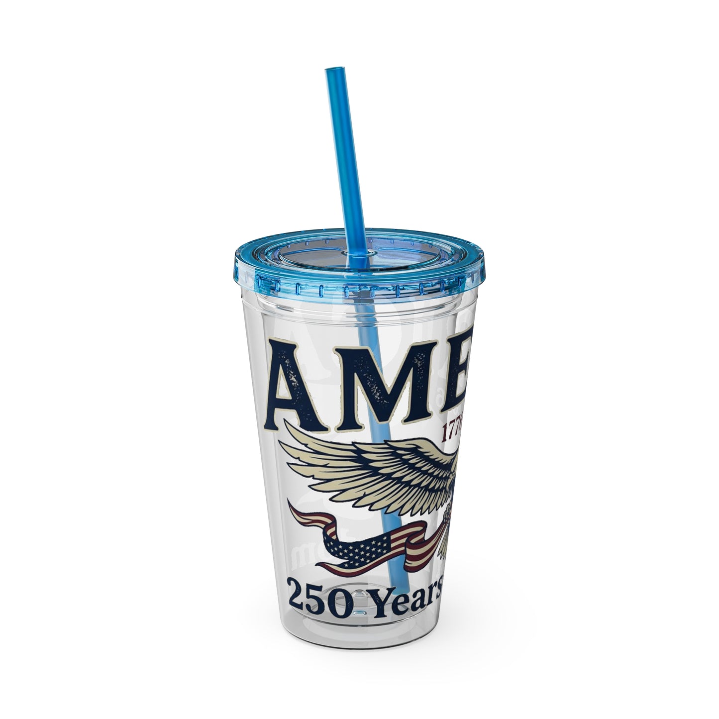 Patriotic 250th Anniversary Eagle Tumbler with Straw — 16oz - Trending Novelties & Gifts