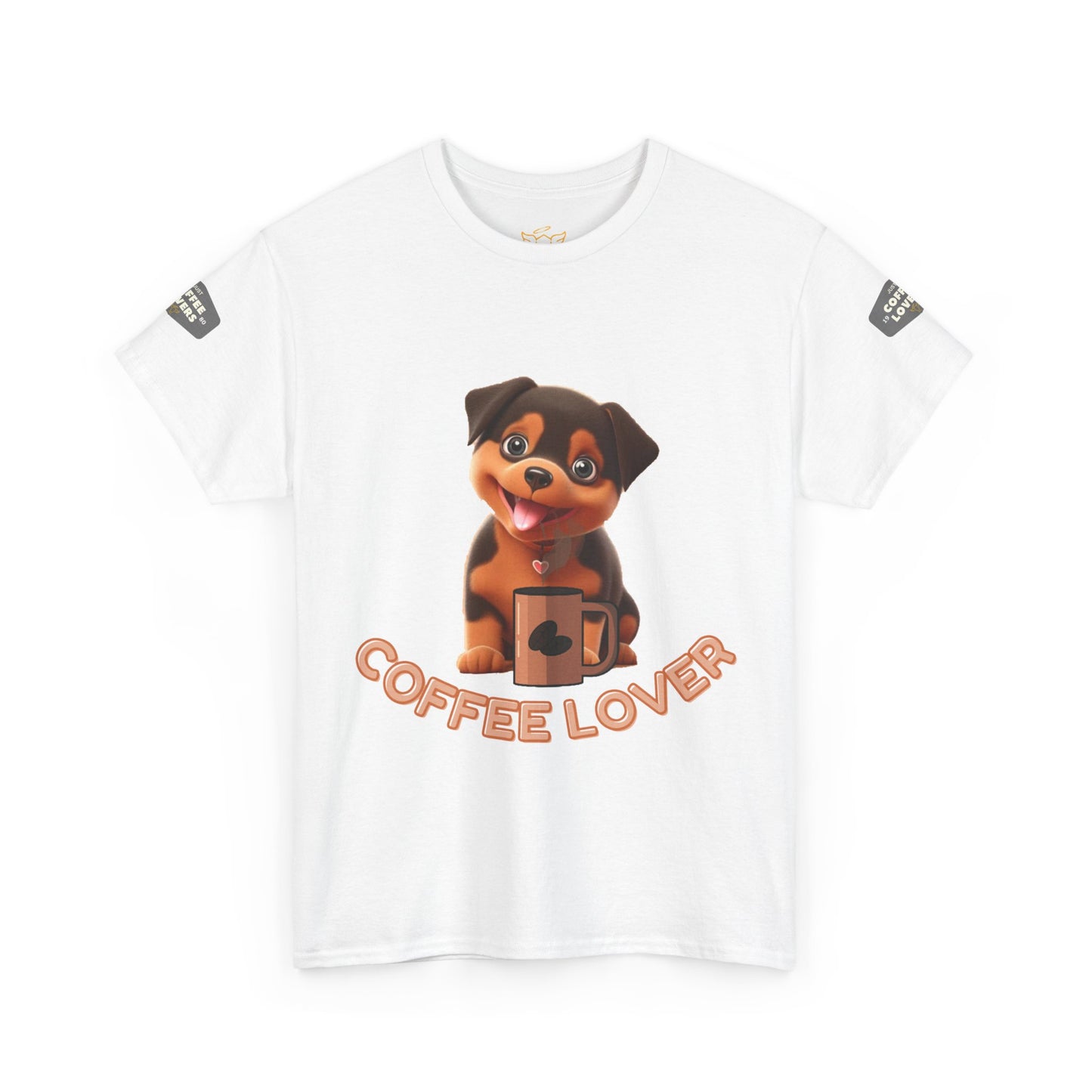 COFFEE LOVERS HEAVY COTTON TEE for Coffee and Dog Lovers.