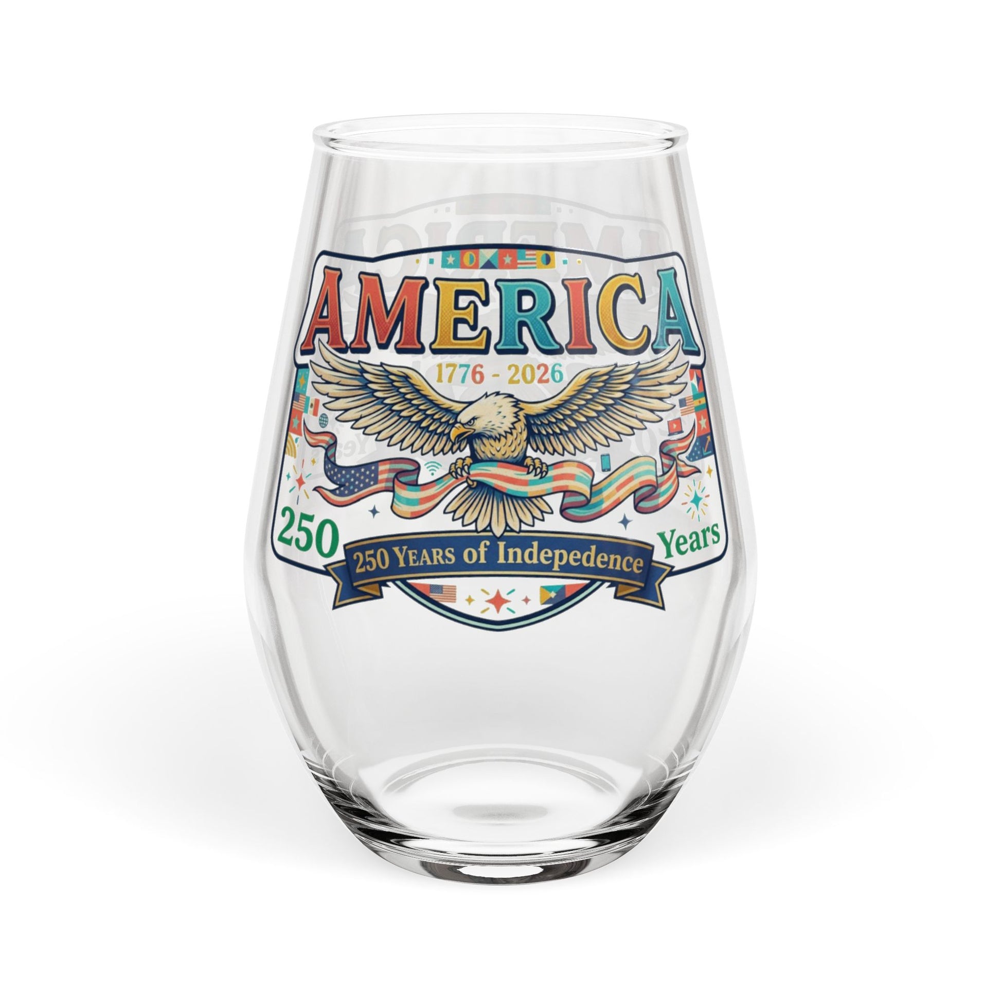 America 250th Anniversary Stemless Wine Glass – USA 250th ANNIVERSARY Stemless Wine Glass - Trending Novelties & Gifts