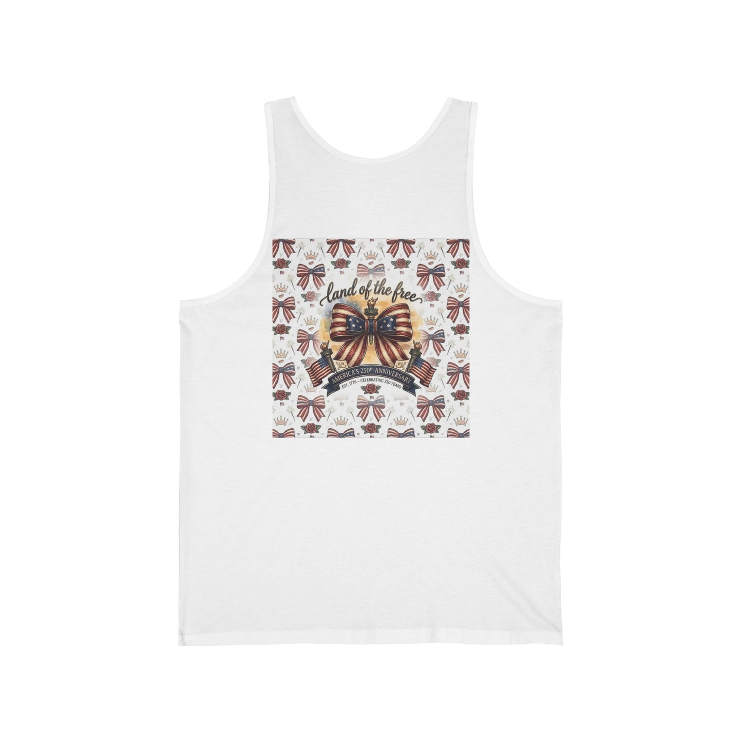 USA 250th Patriotic Tank Top – American Flag Bow Graphic tank top - Trending Novelties & Gifts