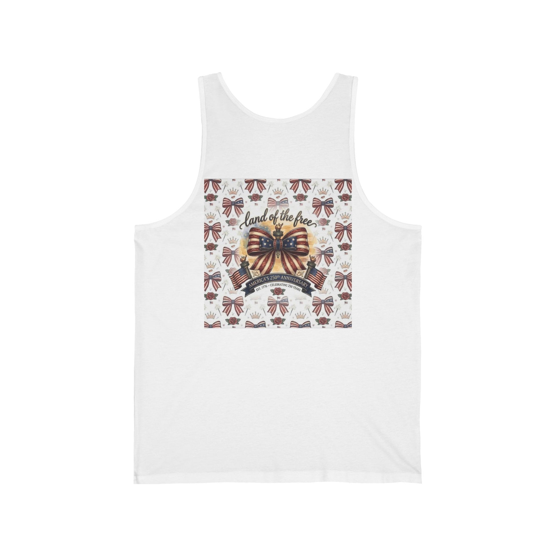 USA 250th Patriotic Tank Top – American Flag Bow Graphic tank top - Trending Novelties & Gifts