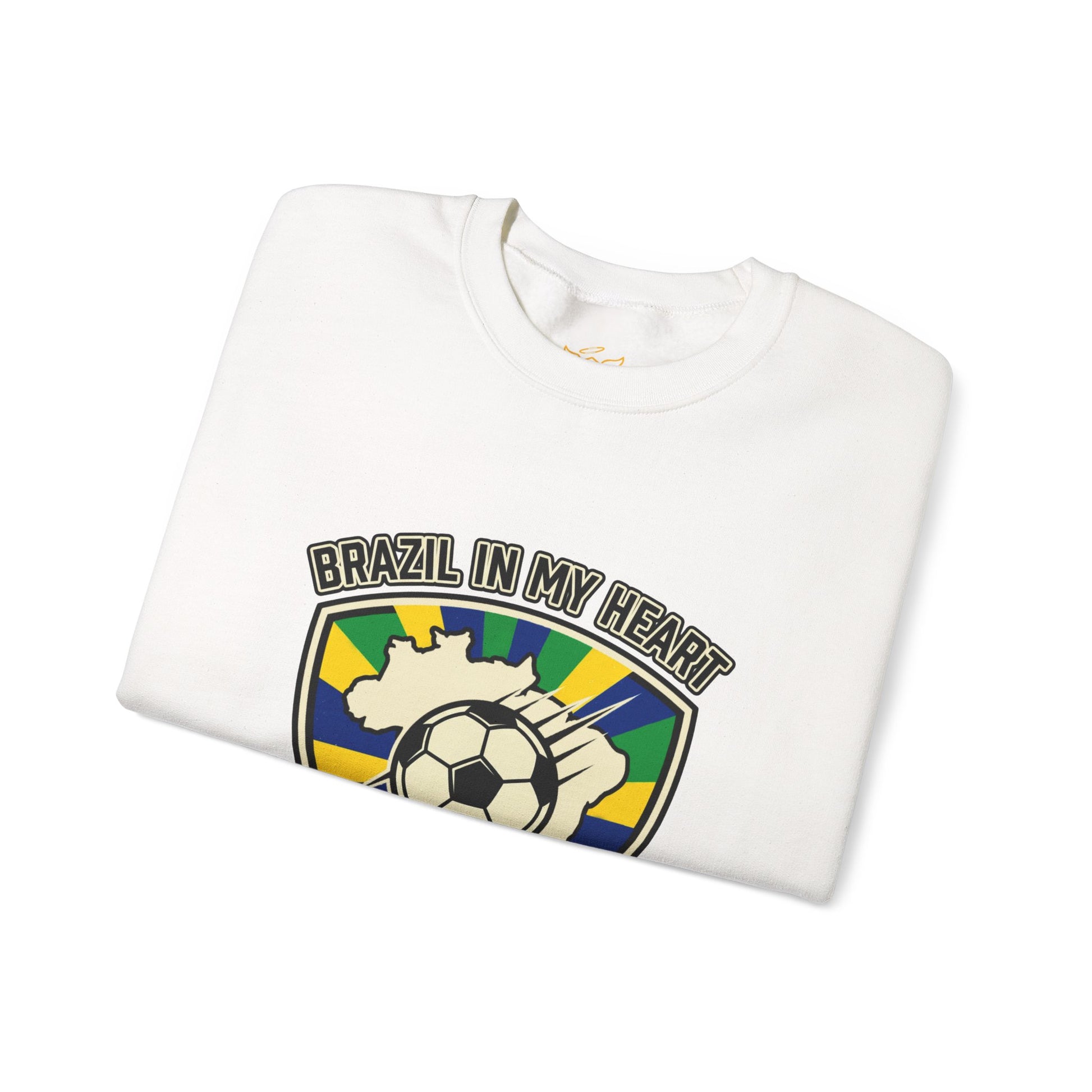 Brazil In My Heart Soccer Sweatshirt | Brazil fans world cup Soccer 2026 Sweatshirt - Trending Novelties & Gifts