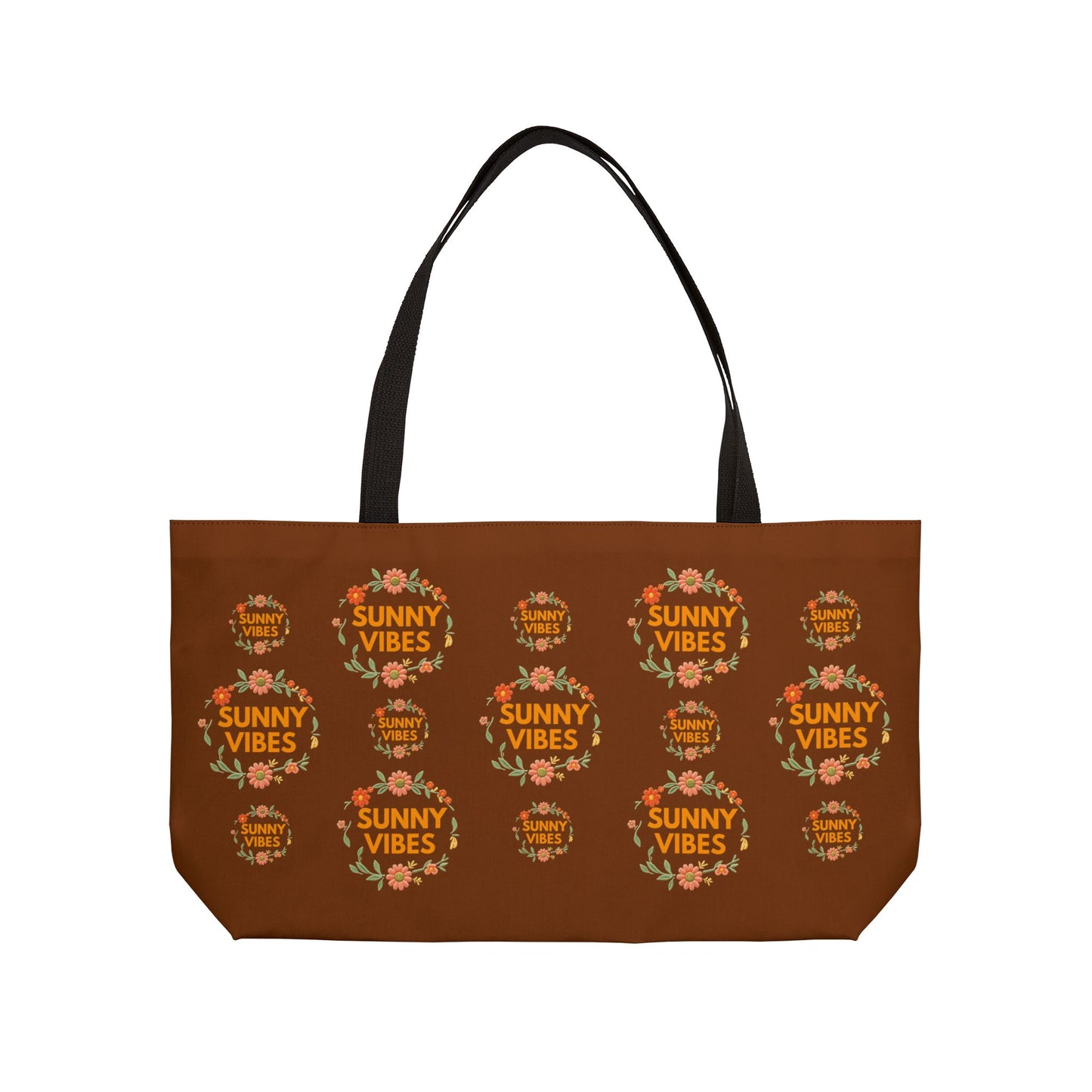 Summer Weekender Tote Bag — "Sunny Vibes" All Over Floral Canvas Beach & Travel Tote - Trending Novelties & Gifts