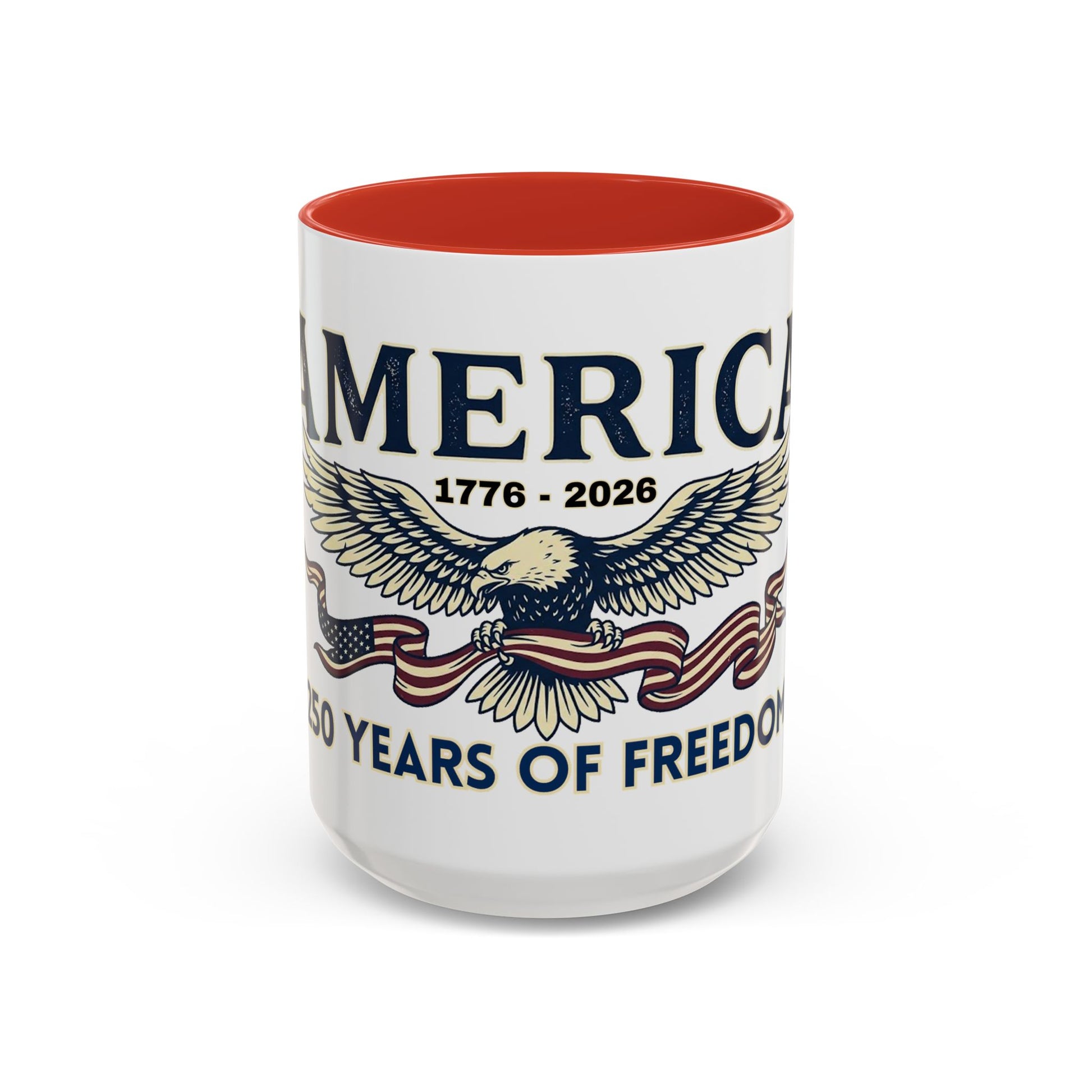 USA 250th ANNIVERSARY Accent Mug  | America  Eagle Coffee Mug — 250 Years of Freedom Accent Mug (11/15oz) - Trending Novelties & Gifts