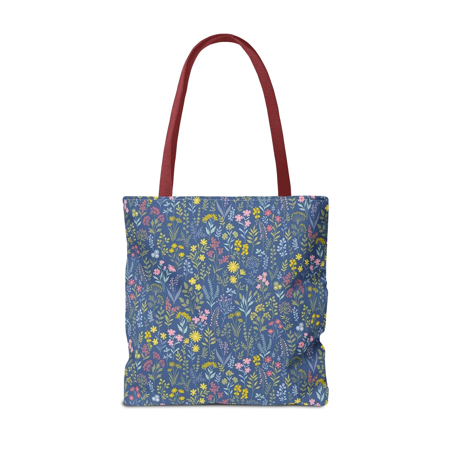 Wildflower Meadow Tote Bag — Blue Floral All-Over Print Eco Tote (summer)