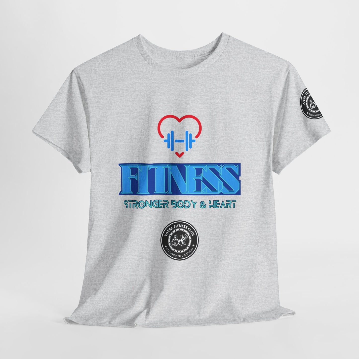 Fitness Quotes Cotton T-shirt (9) - 'Fitness for a Stronger body and heart'. FQT