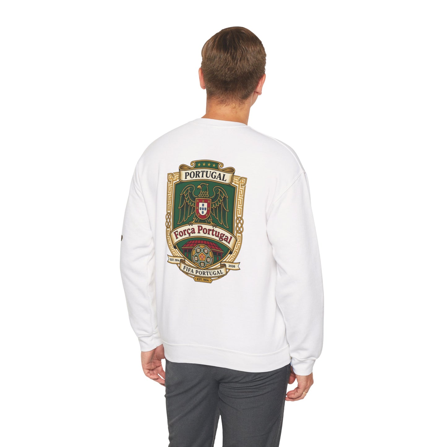 Portugal Soccer Fan Unisex Heavy Blend™ Crewneck Sweatshirt - Classic Portugal Soccer Crest Design Sweatshirt