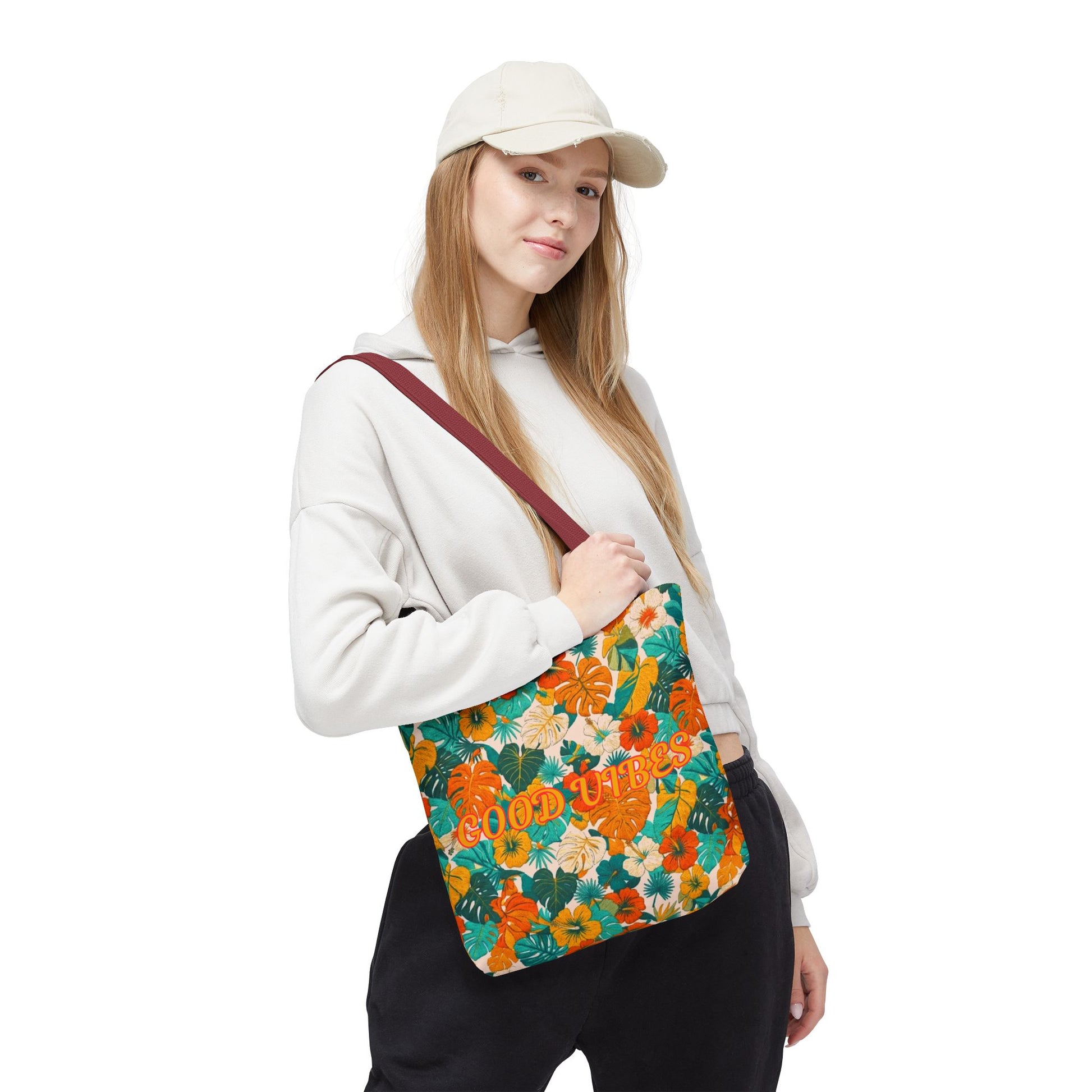 Good Vibes Floral Tote Bag — Summer Tropical All-Over Print Tote - Trending Novelties & Gifts