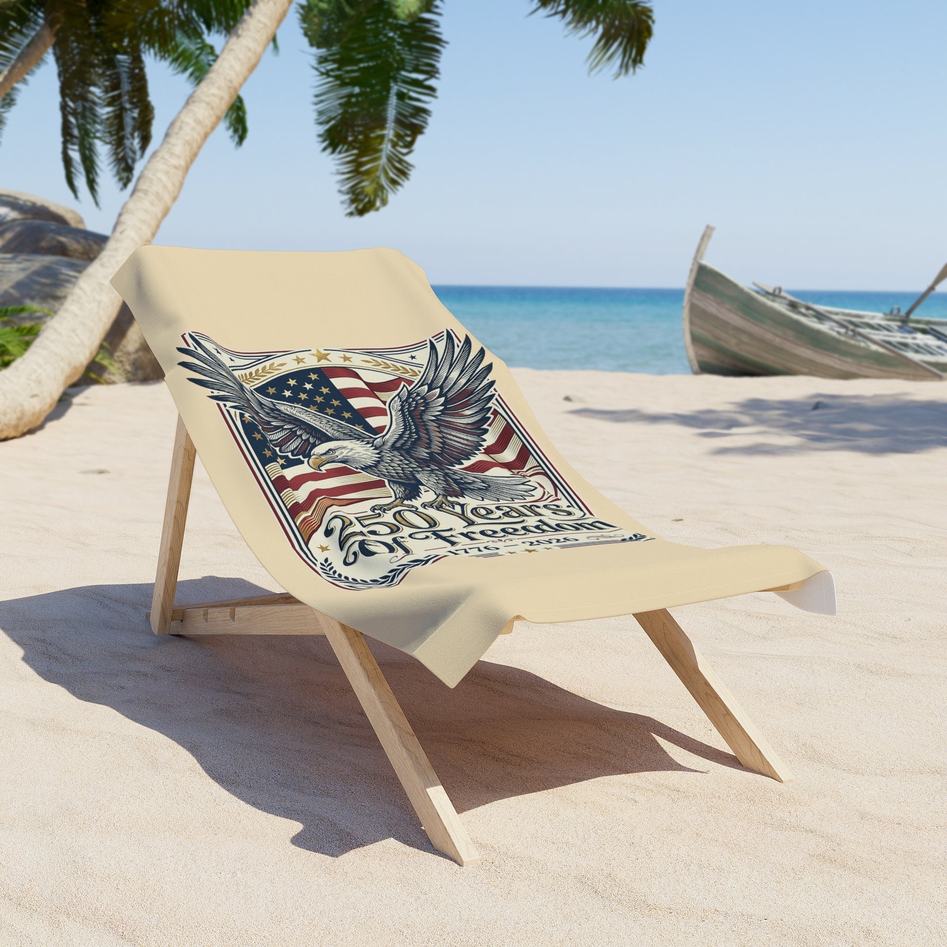 250 Years of Freedom Eagle Beach Towel — A USA 250th ANNIVERSARY Patriotic Design Beach Towel - Trending Novelties & Gifts