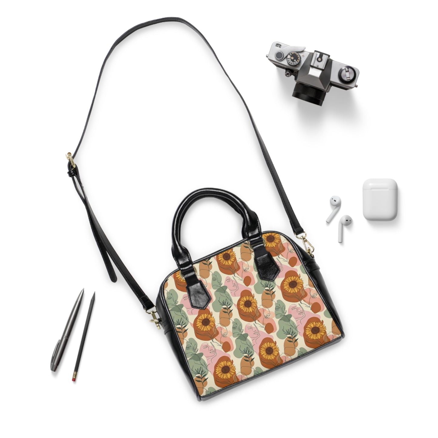 Sunflower Floral Shoulder Handbag – Summer Botanical Pattern Purse - Trending Novelties & Gifts