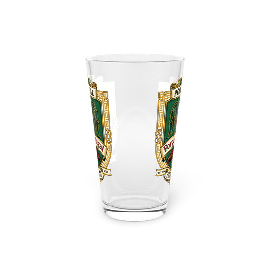 Portugal Soccer Fan Crest Pint Glass — "Força Portugal" Soccer Fan  Beer Glass