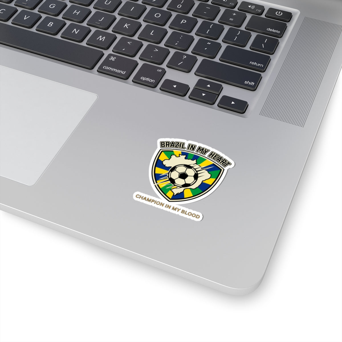 Brazil In My Heart Sticker | country pride, retro soccer, flag-inspired - Trending Novelties & Gifts
