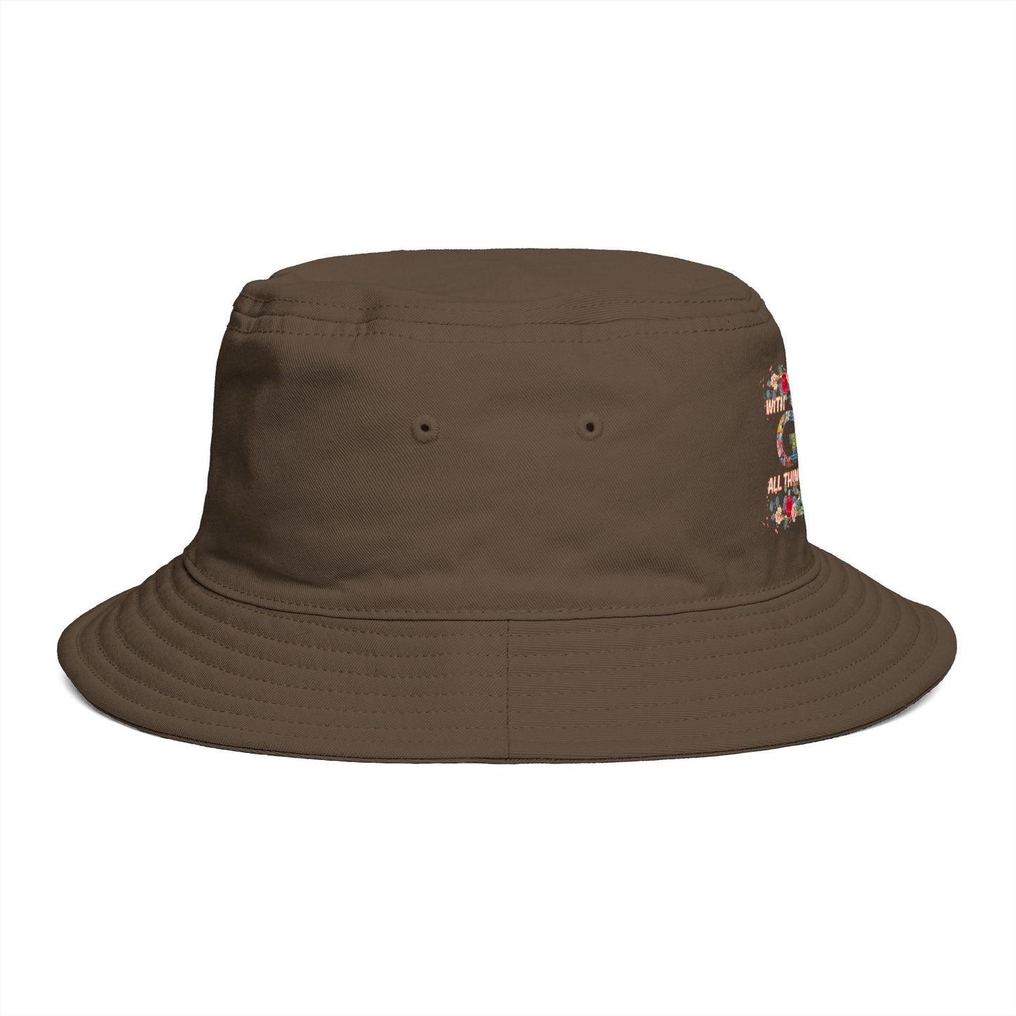 Floral Bucket Hat - With GOD all things are possible. Summer Hat - Trending Novelties & Gifts