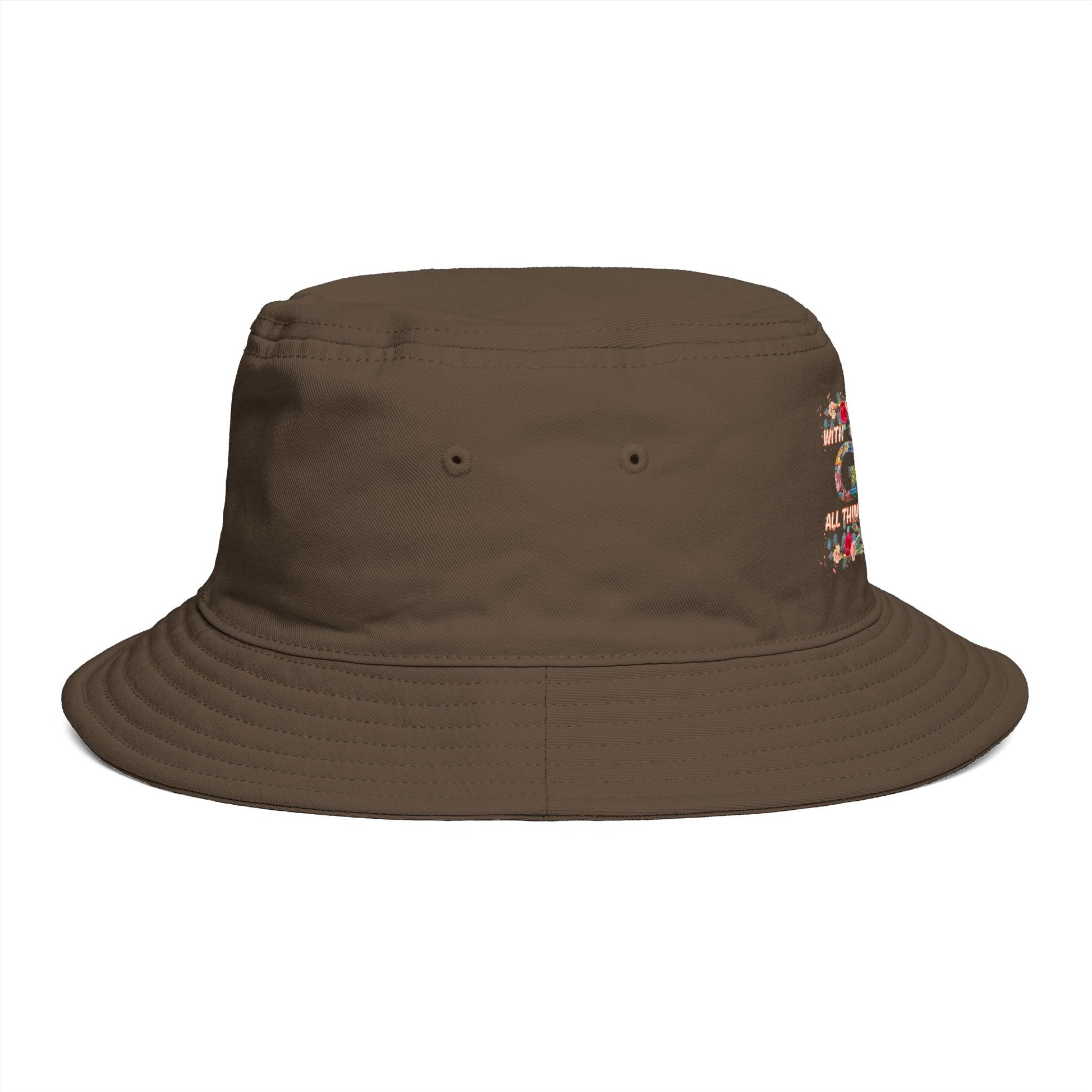 Floral Bucket Hat - With GOD all things are possible. Summer Hat - Trending Novelties & Gifts