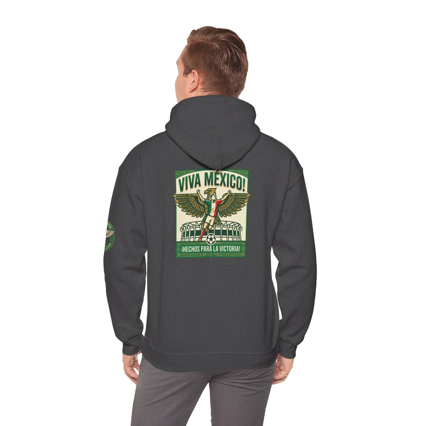 Viva México Soccer Hoodie — Retro Eagle Mexican Pride Graphic
