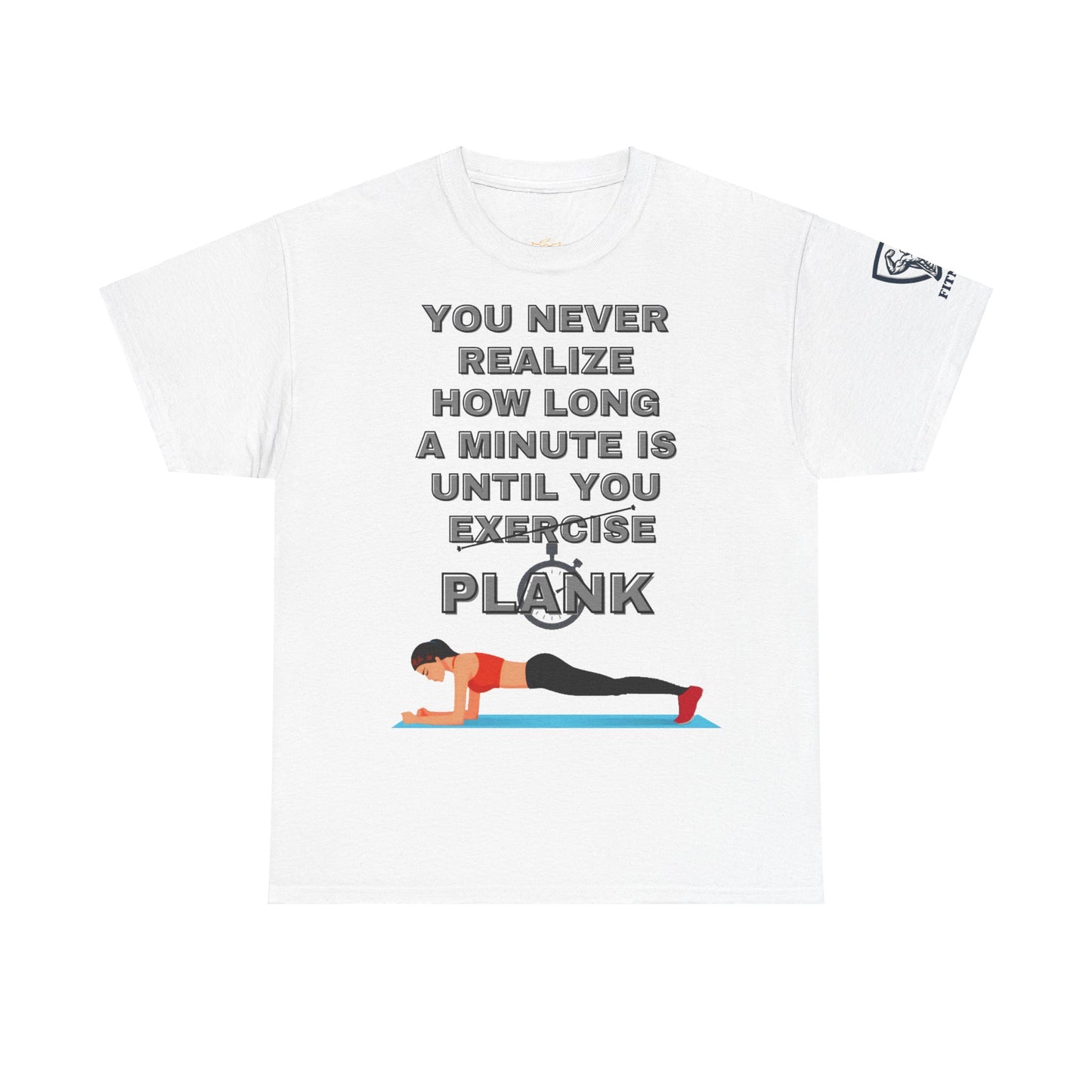 Fitness Quotes on Plank Unisex Heavy Cotton Tee. FQT