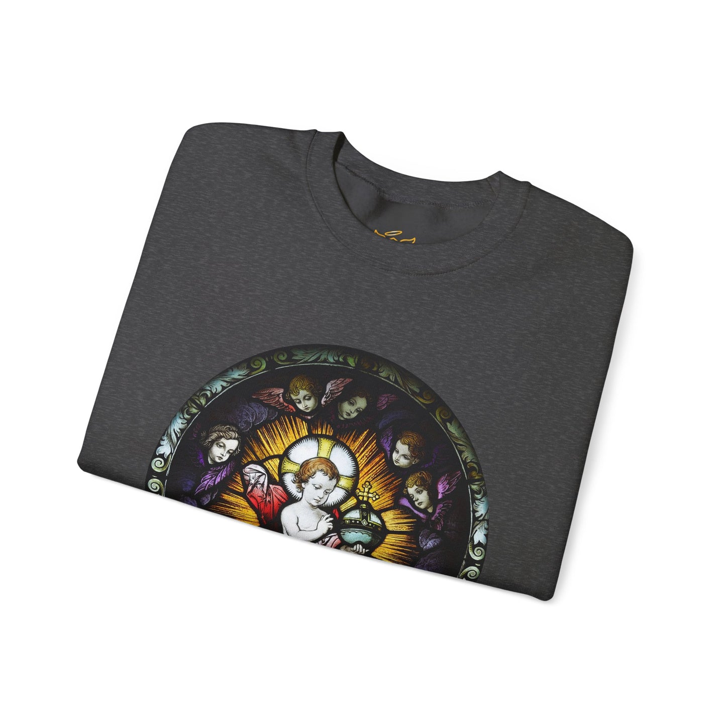 Catholic Stained Glass Designed Baby Jesus  Sweatshirt (CT)