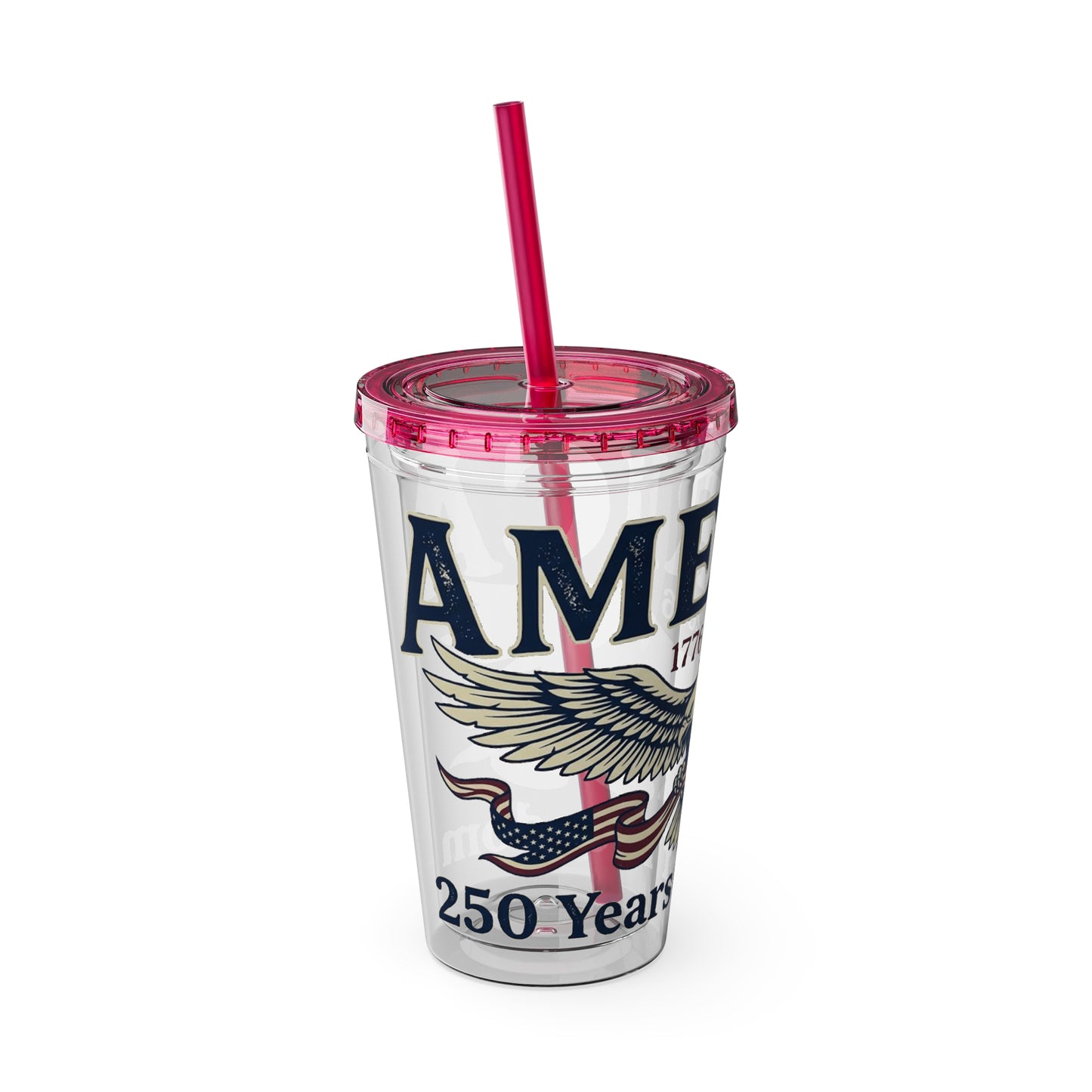 Patriotic 250th Anniversary Eagle Tumbler with Straw — 16oz - Trending Novelties & Gifts