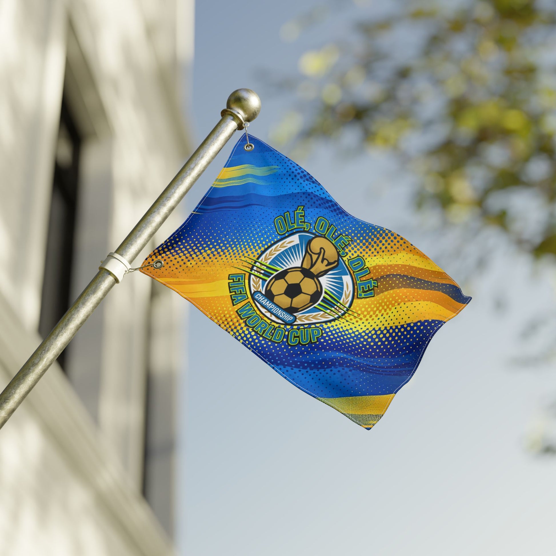 FIFA World Cup Soccer Flag – "Olé, Olé, Olé" Double-Sided Fan Flag - Trending Novelties & Gifts