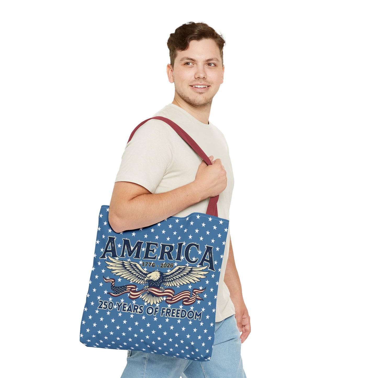 USA 250th ANNIVERSARY Patriotic Tote Bag  | America's 250 Years of Freedom" Eagle Design Tote - Trending Novelties & Gifts
