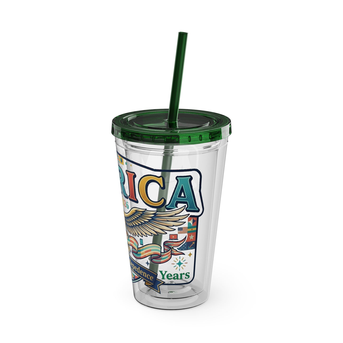 America 250 Years Eagle Tumbler with Straw |  USA 250th ANNIVERSARY Commemorative Drink Cup - Trending Novelties & Gifts