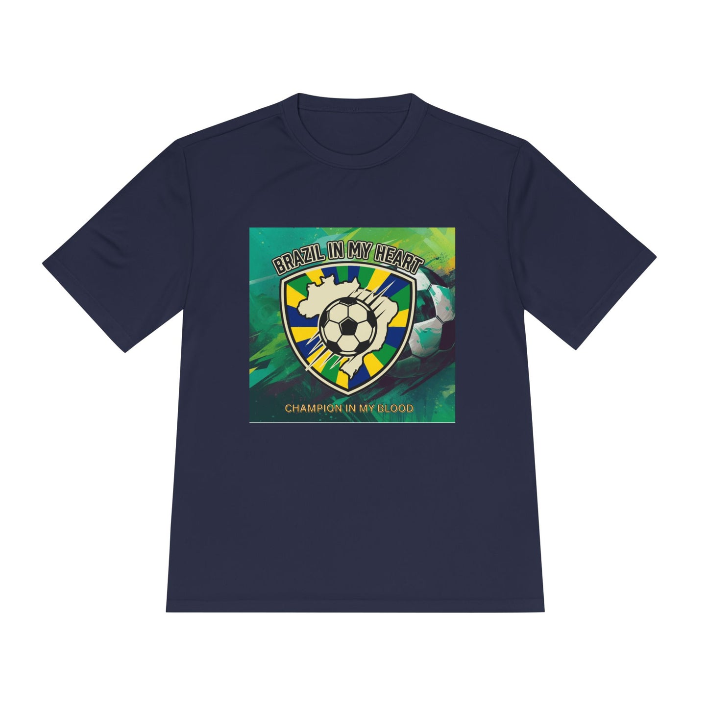 Brazil In My Heart Soccer Tee — Champion In My Blood Moisture-Wicking Shirt - Trending Novelties & Gifts