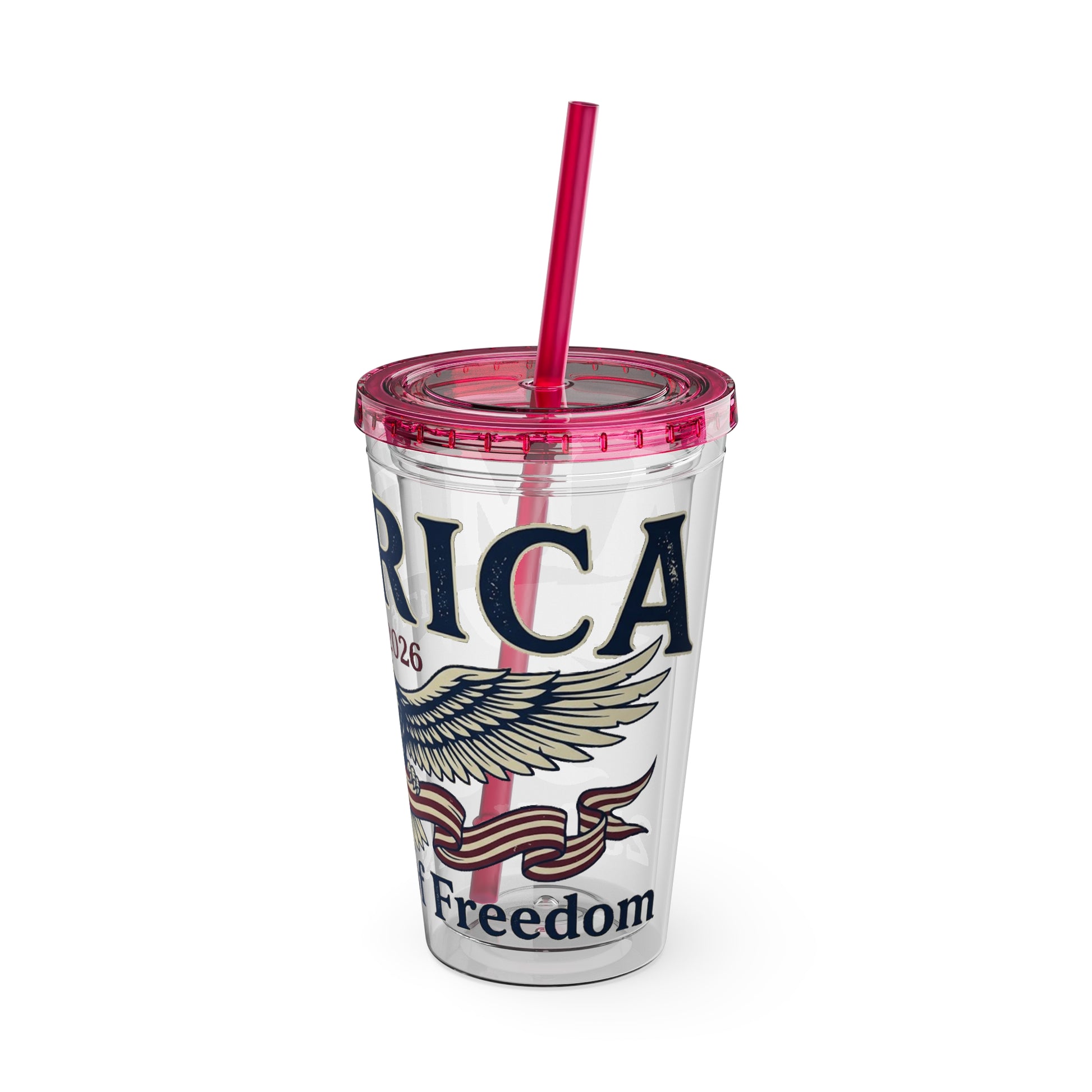 Patriotic 250th Anniversary Eagle Tumbler with Straw — 16oz - Trending Novelties & Gifts