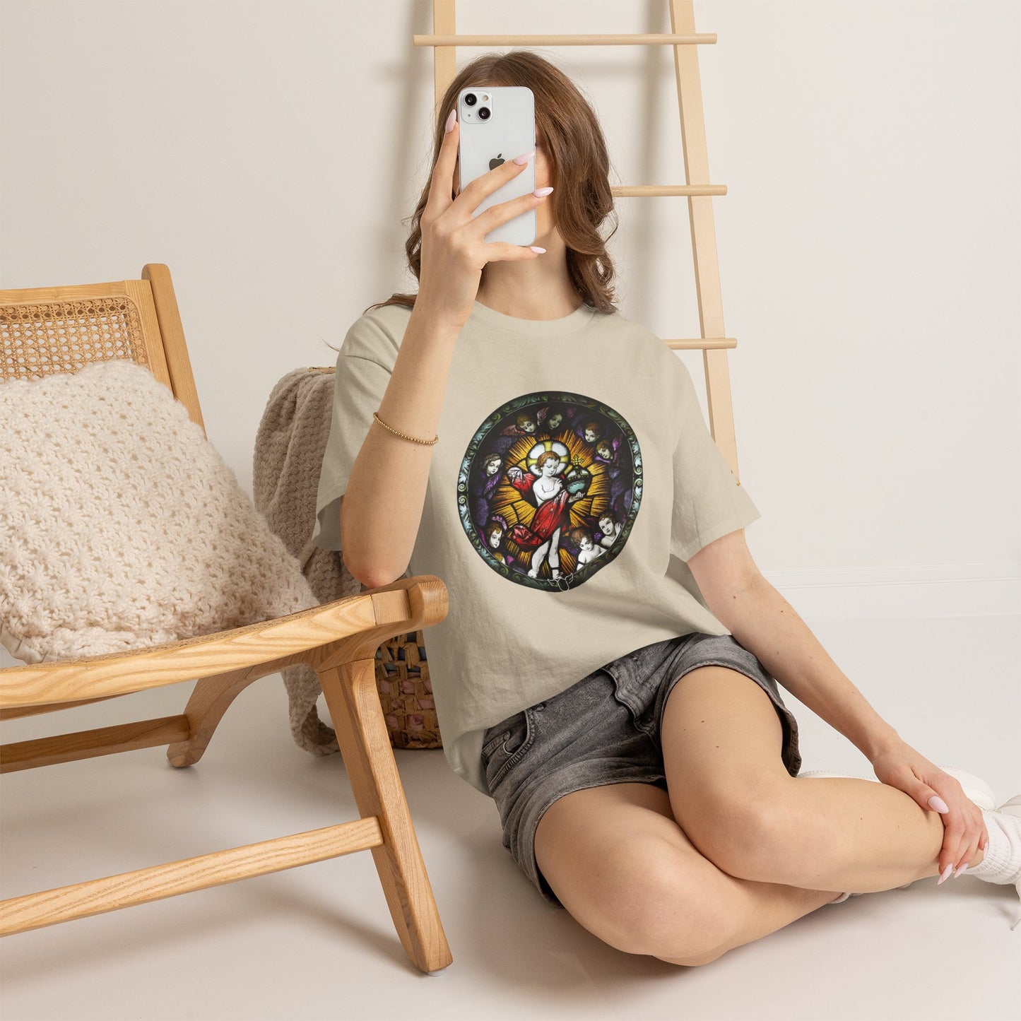 Baby Jesus Tee — Christian Stained Glass Graphic T‑Shirt (CT)