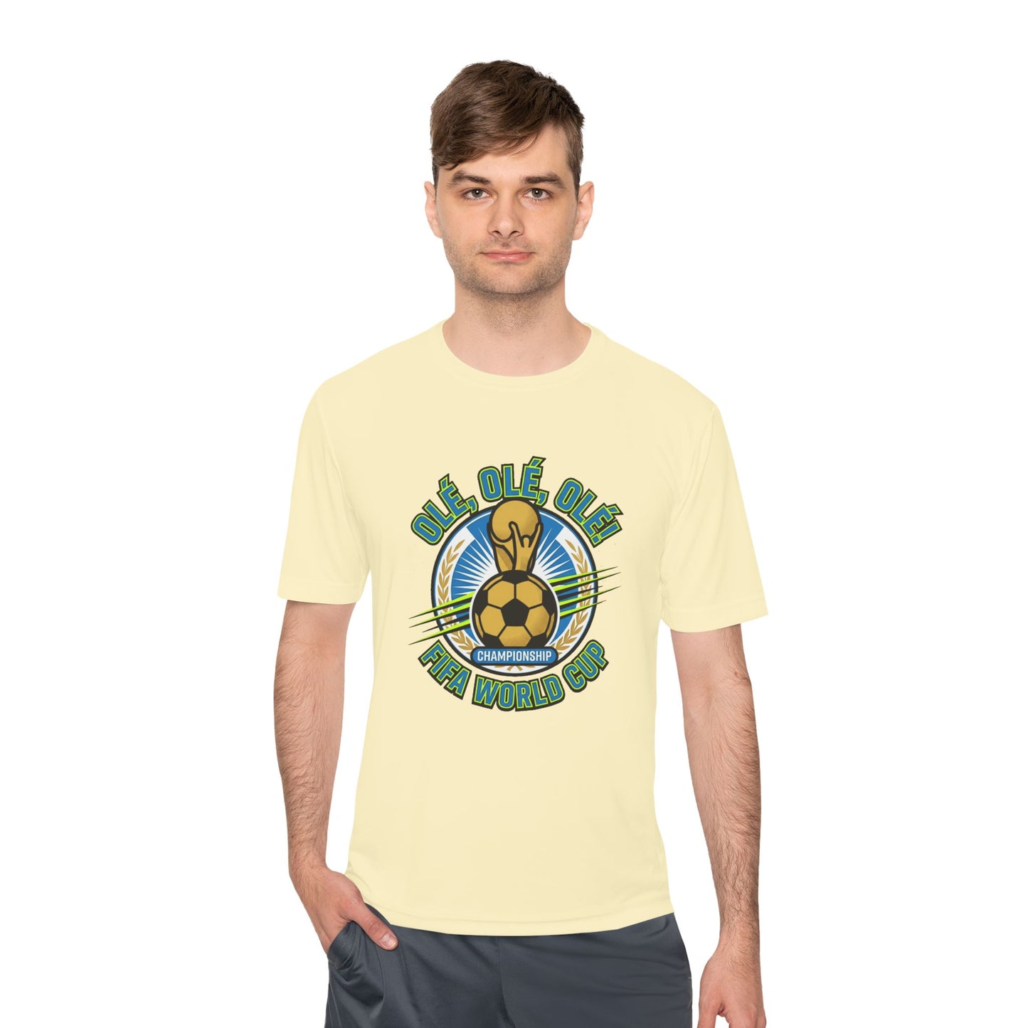 World Cup Soccer Moisture-Wicking Tee — "Ole Ole Ole" Graphic Tee - Trending Novelties & Gifts